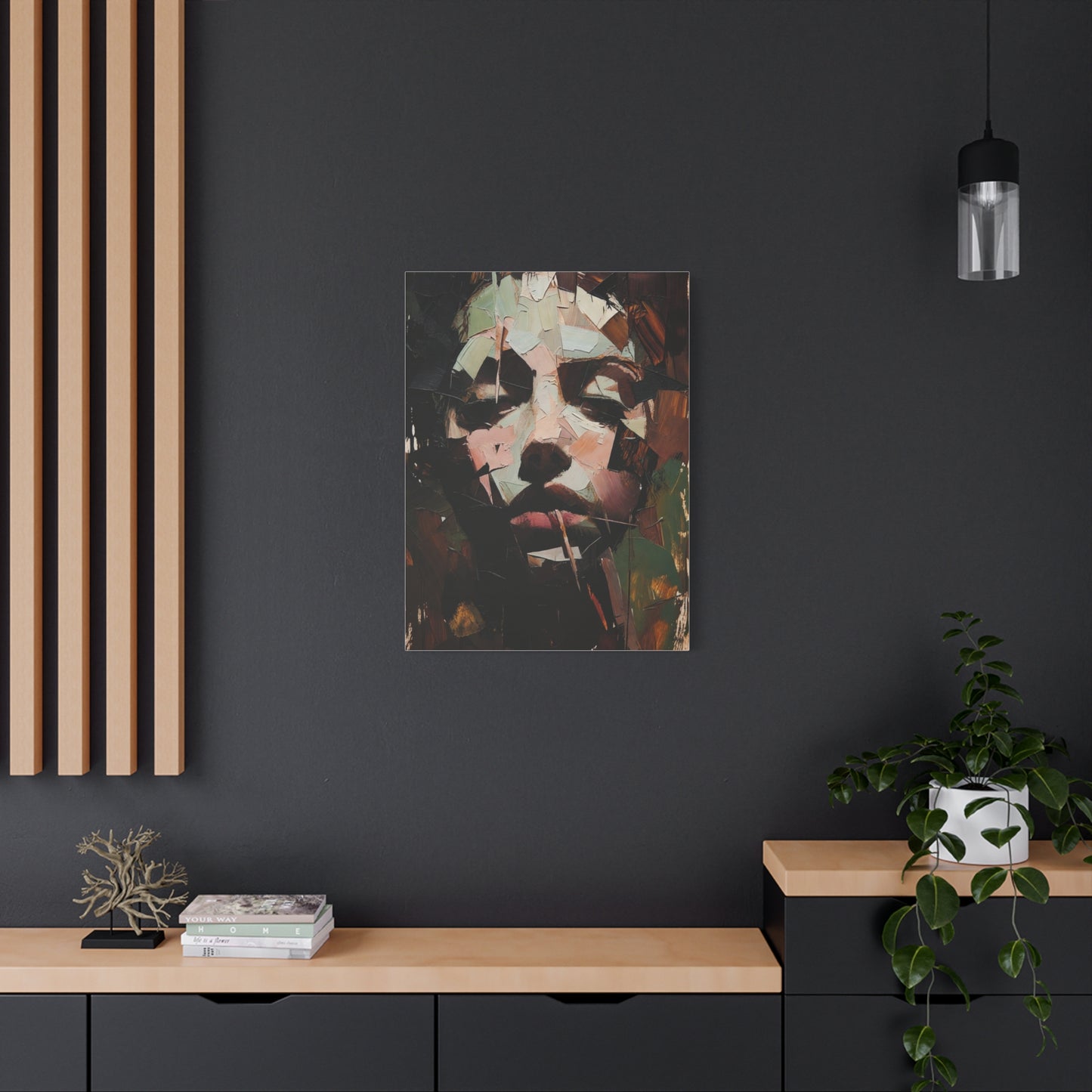 Abstract Portrait Matte Stretched Canvas (1.25") — Contemporary Textured Face Art