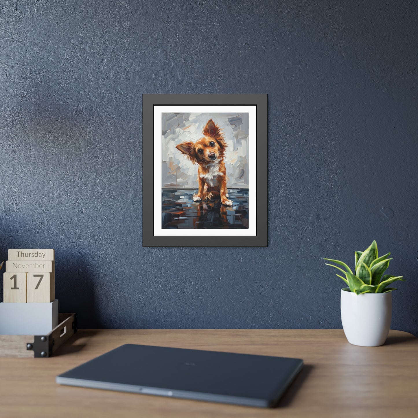 Dog Portrait Framed Poster — Cute Puppy Wall Art