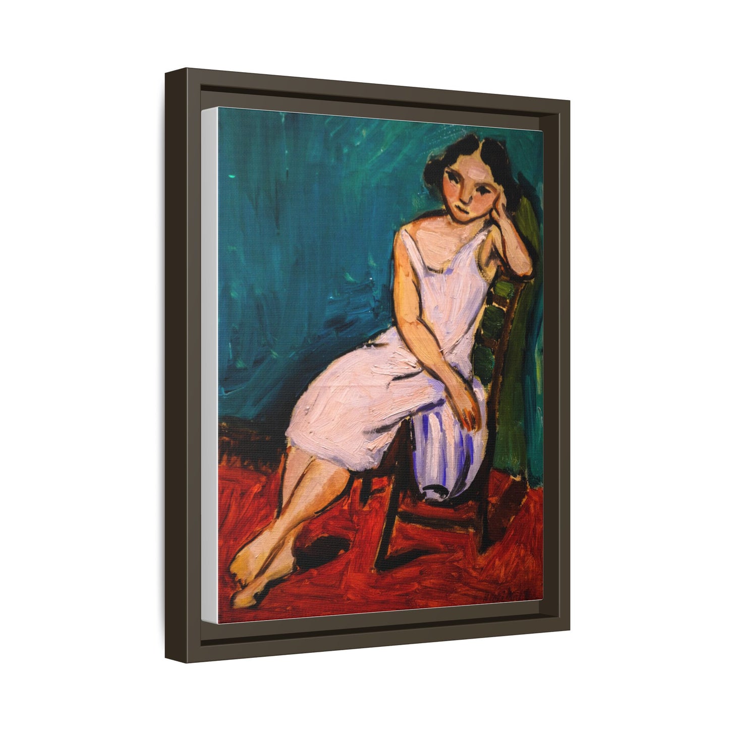 Jeune Fille assise by Henri Matisse Framed Matte Canvas Wall Art