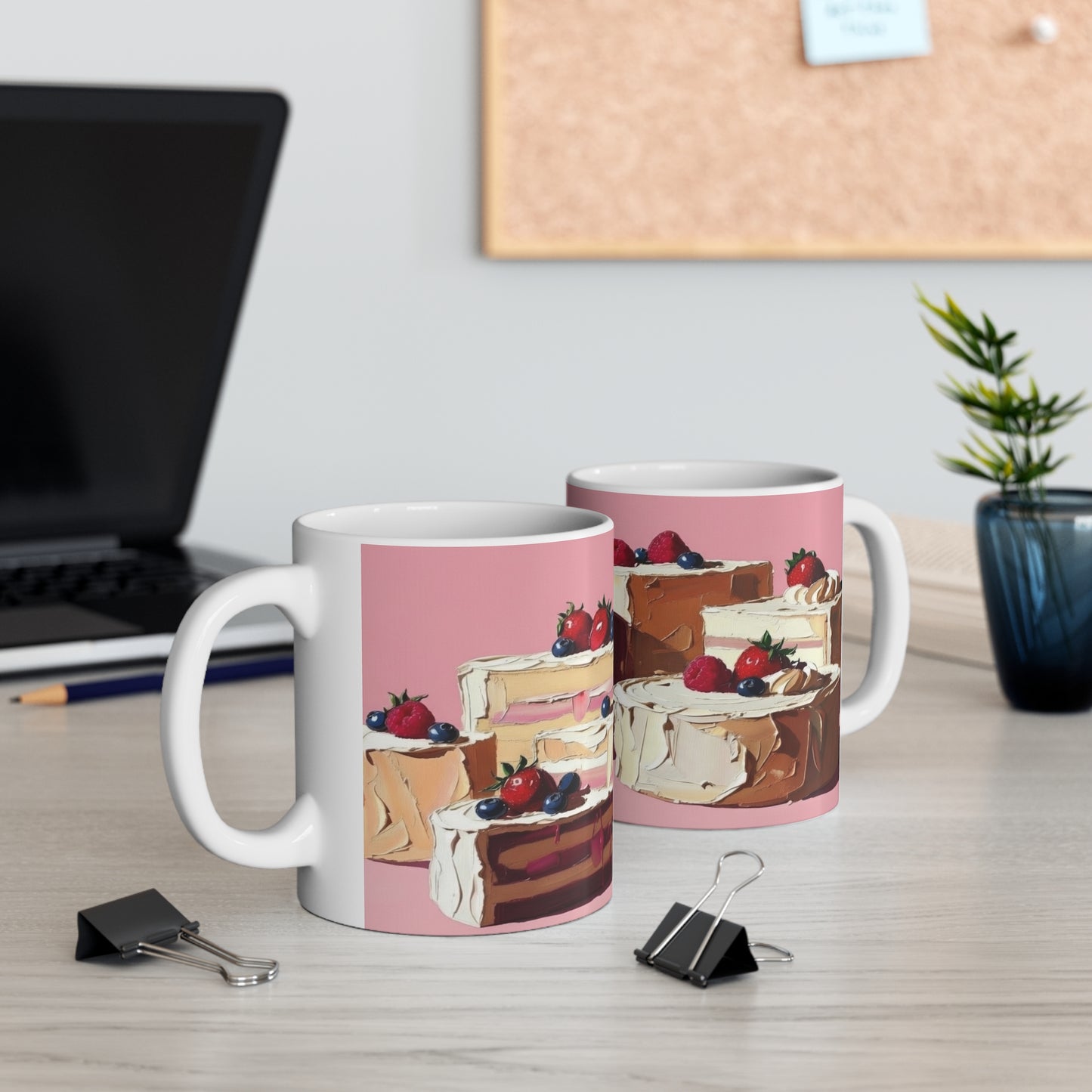 Berry Cheesecake Coffee Mug — Pink Dessert Ceramic Mug