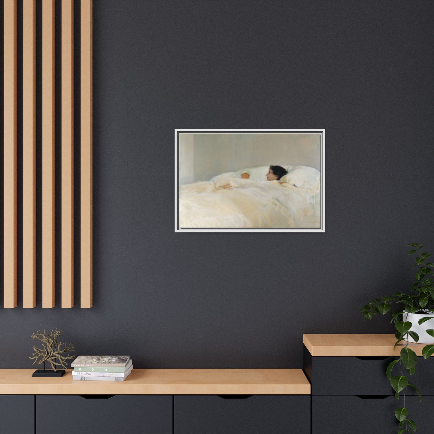 Mother by Joaquin Sorolla y Bastida Framed Matte Canvas Wall Art Print