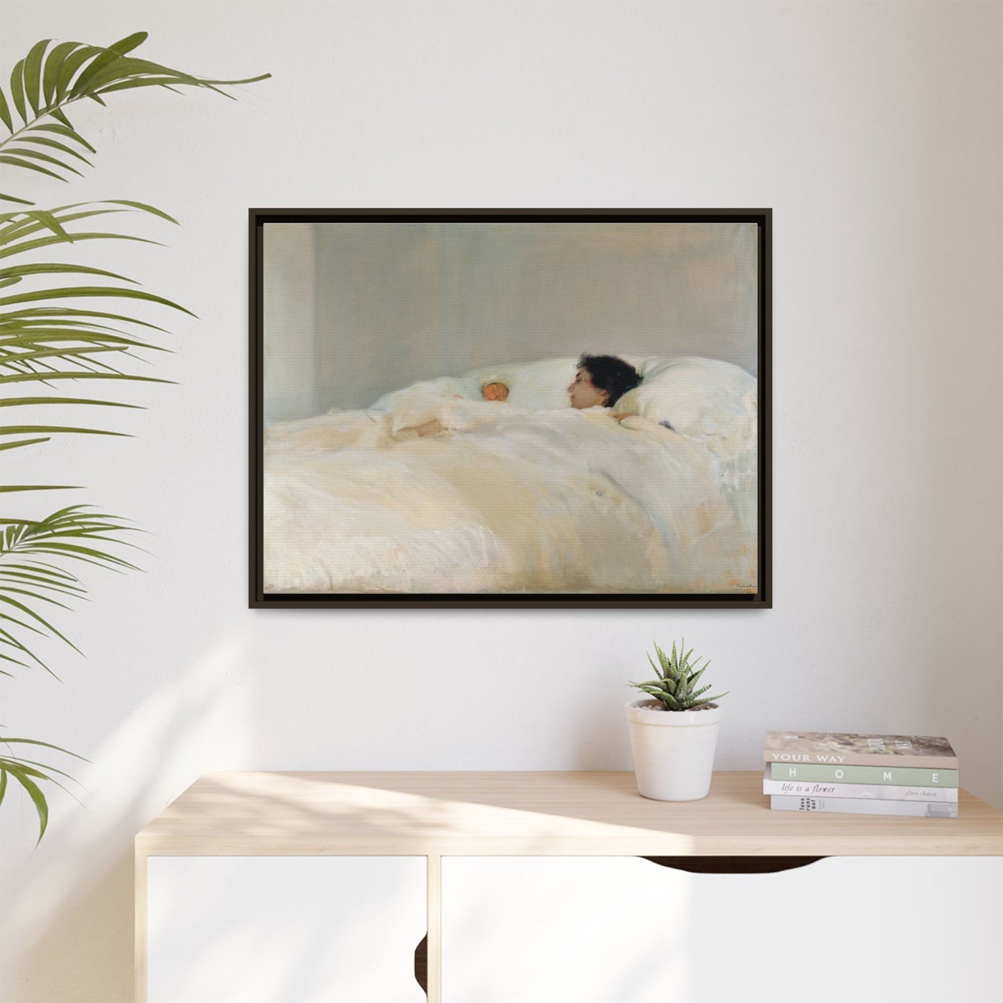 Mother by Joaquin Sorolla y Bastida Framed Matte Canvas Wall Art Print