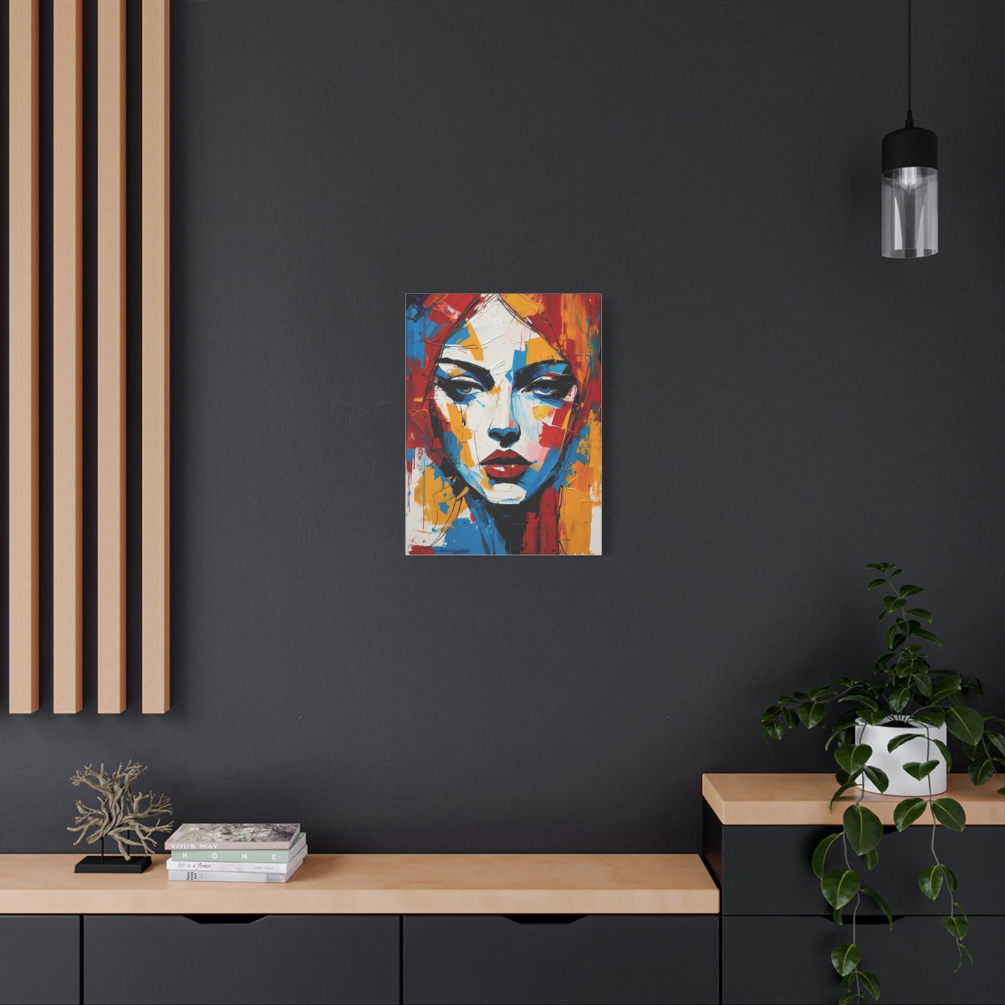 Abstract Portrait Canvas Print — Colorful Modern Woman Wall Art