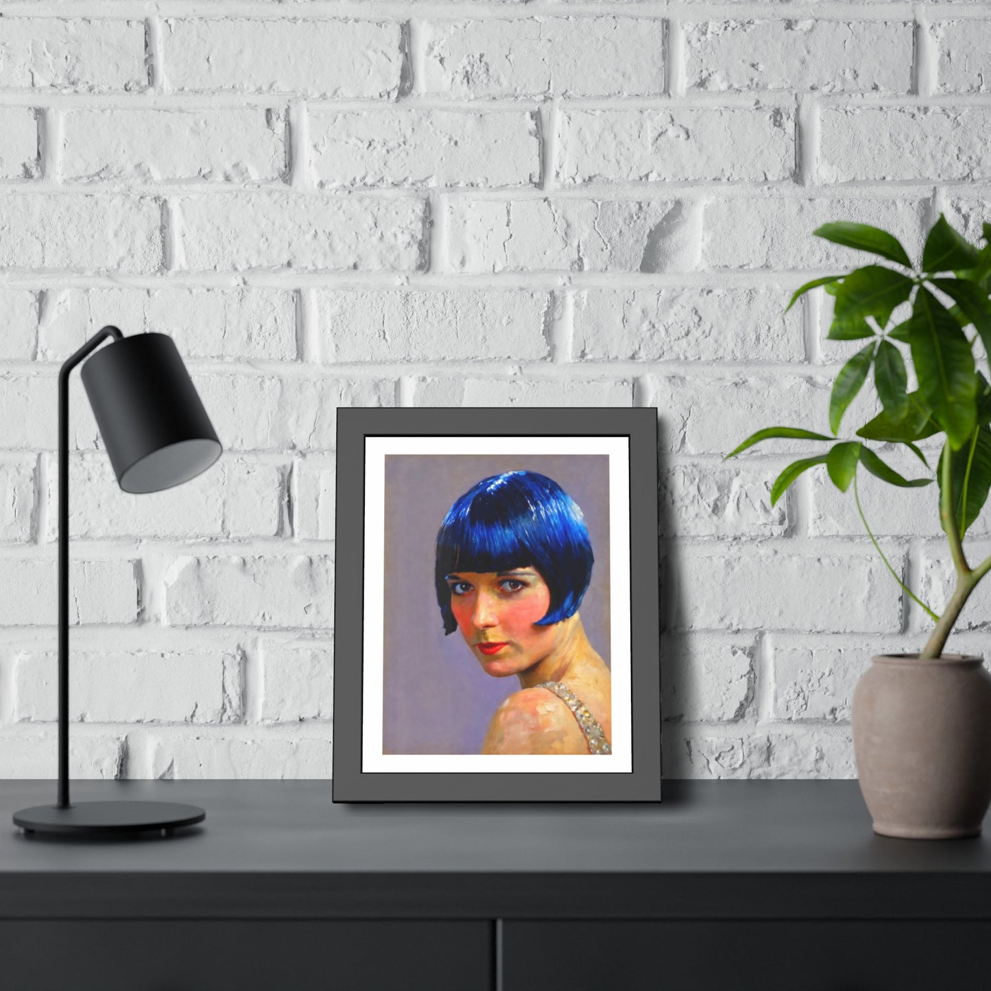 Blue Bob Portrait Framed Poster