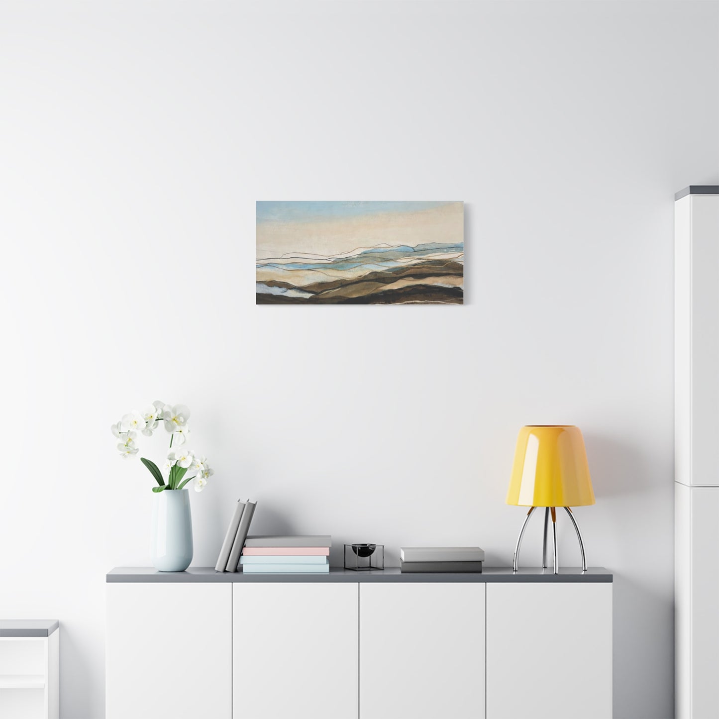 Abstract Coastal Landscape Matte Canvas – Stretched Wall Art