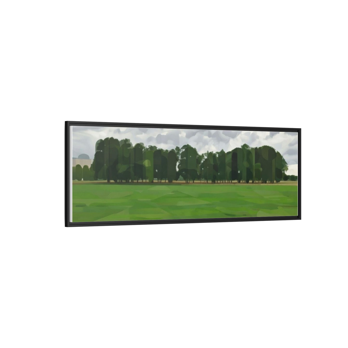 Framed Matte Canvas Print — Minimalist Green Landscape Art