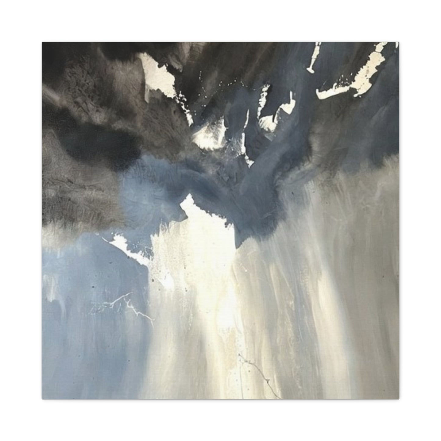 Abstract Storm Canvas Print — Dramatic Blue & Gray Matte Wall Art