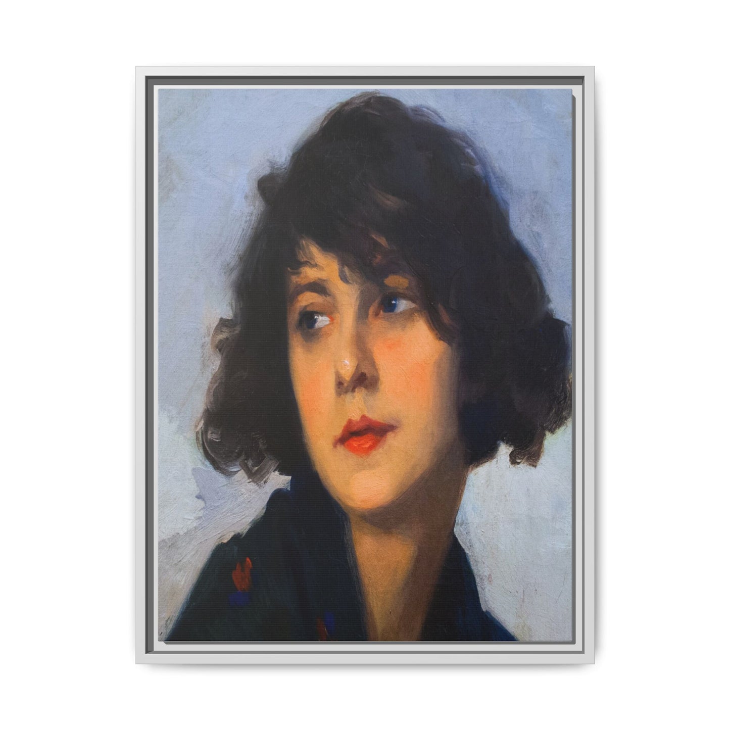 Mulher do chale verde (cropped) by Cyprien Eugene Boulet Framed Matte Canvas Print
