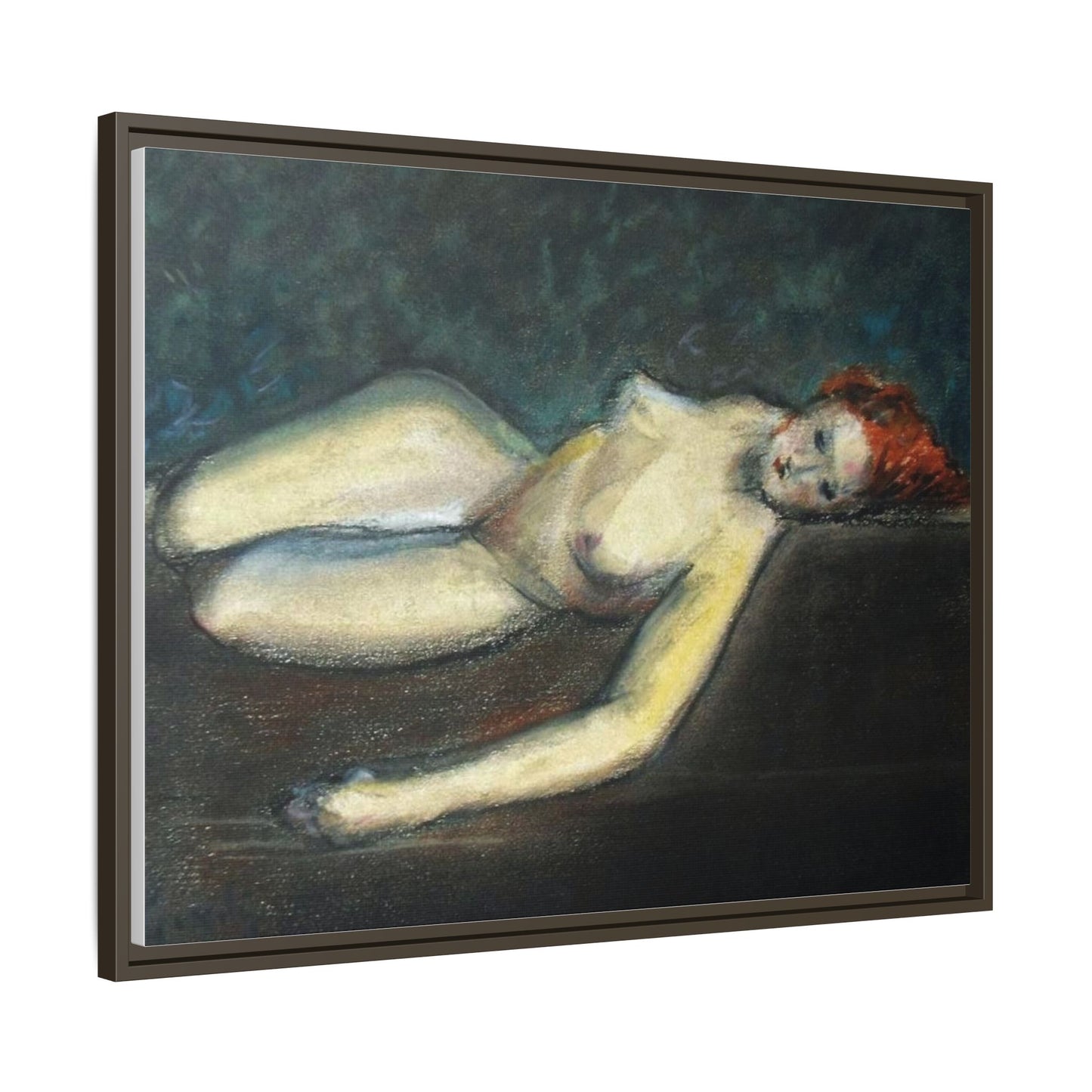 Lying nude by Paul Gosselin Framed Matte Canvas Wall Art Print