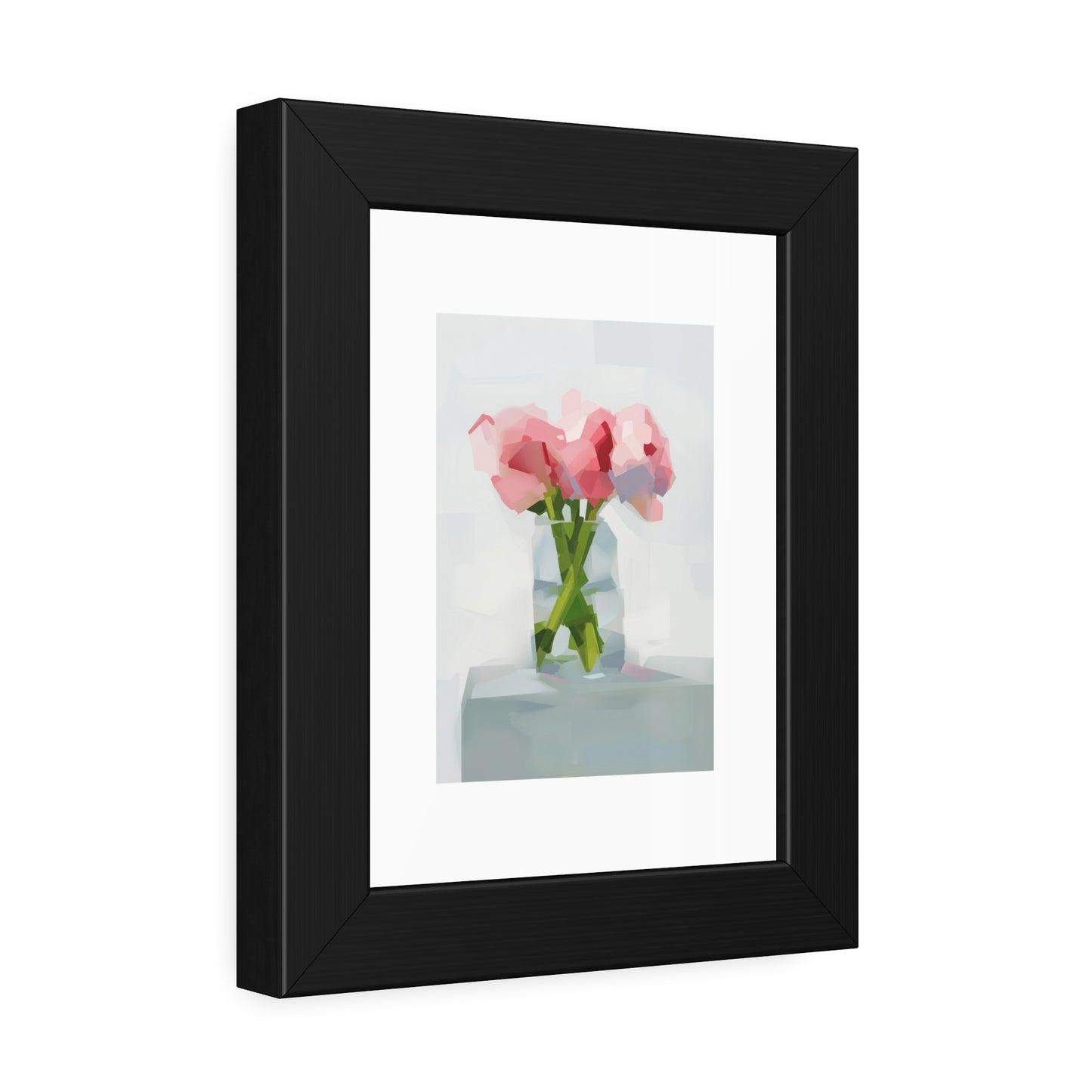 Framed Poster — Pink Floral Still Life Art Print (Modern Minimal)