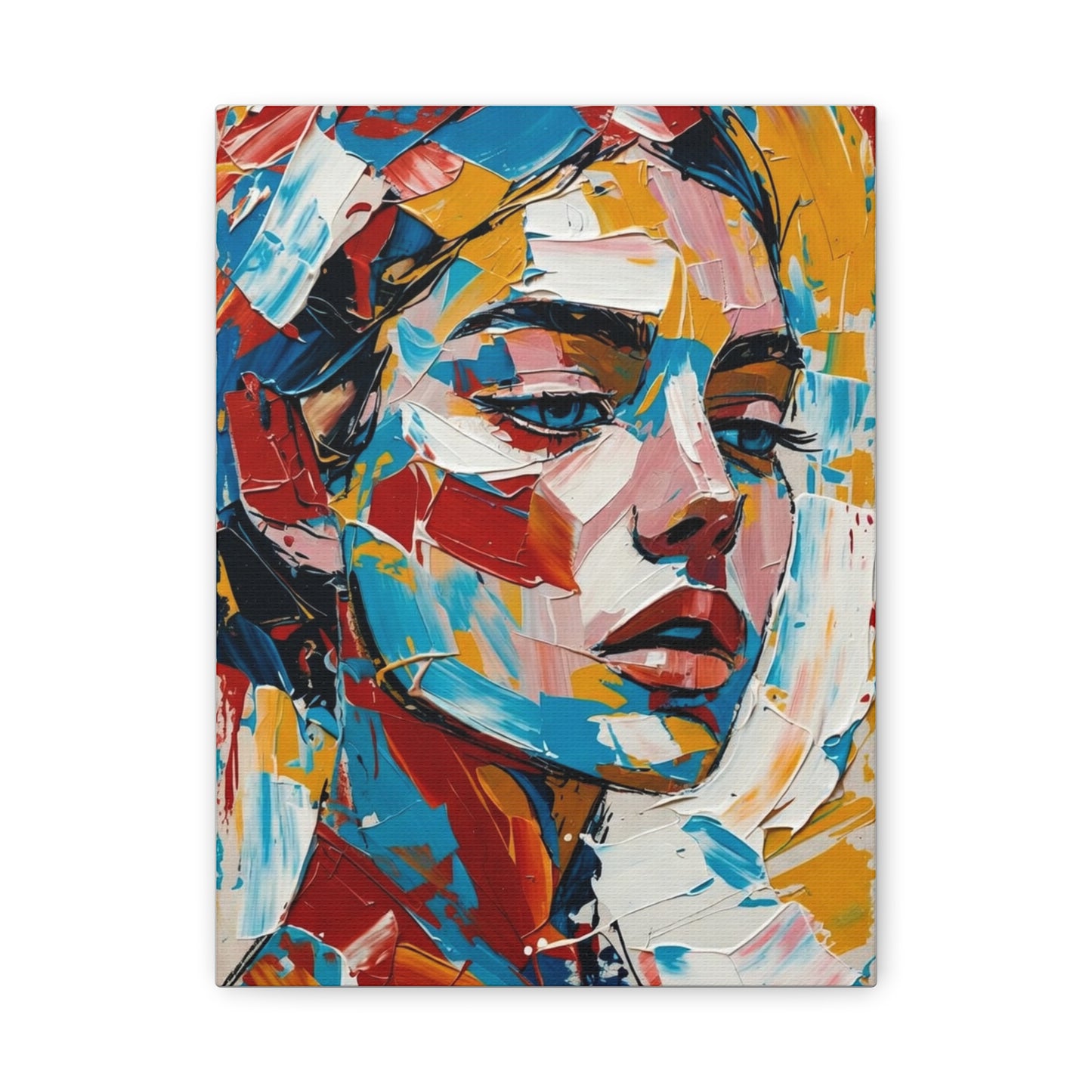 Abstract Colorful Portrait Matte Canvas Print — Modern Stretched Wall Art