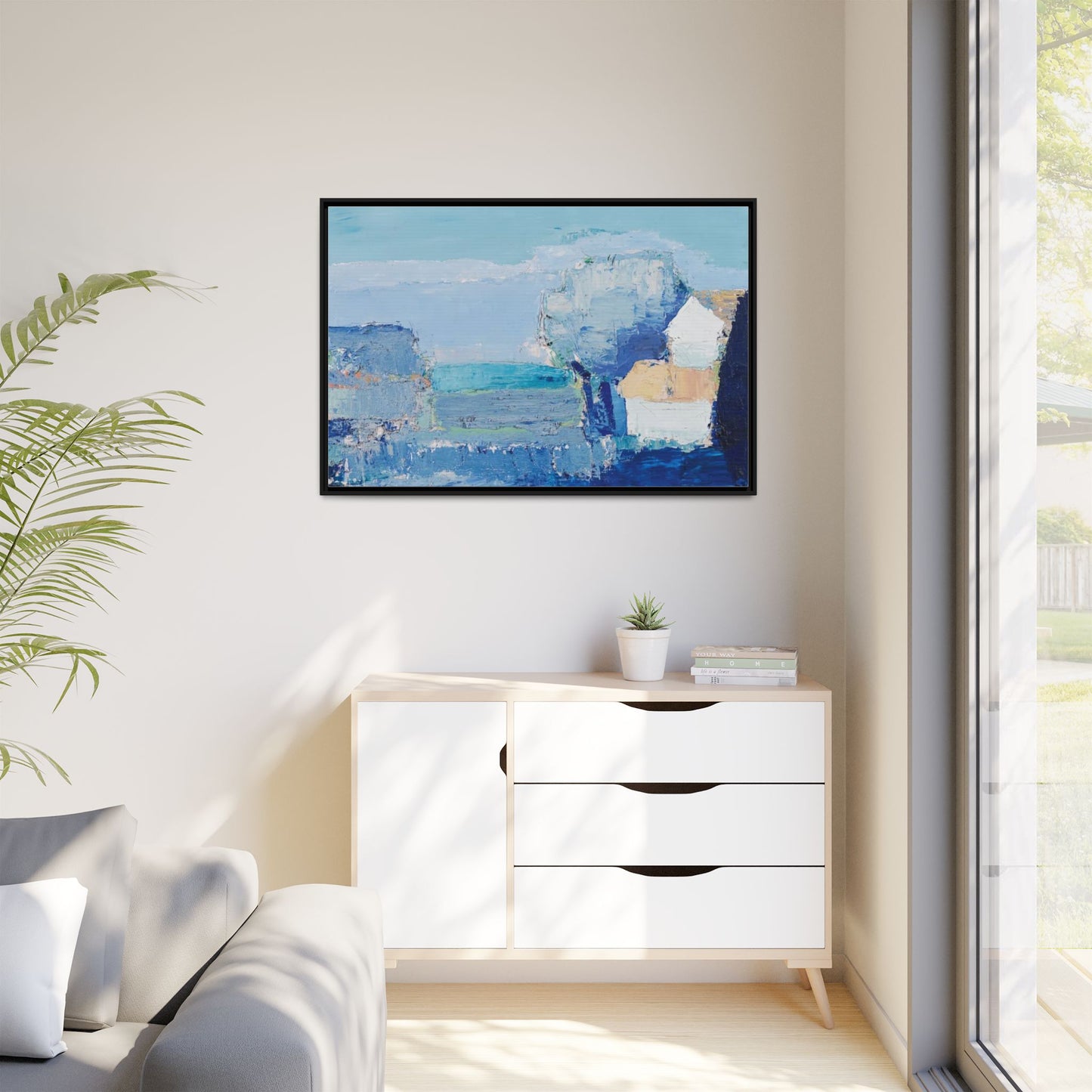Paysage de Provence by Nicolas de Staël Framed Matte Canvas Seascape Wall Art Print