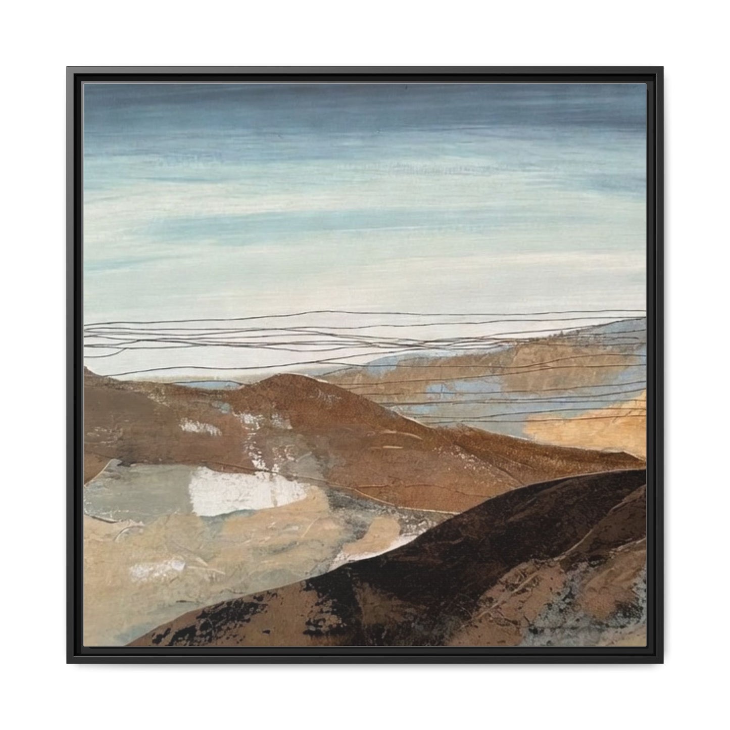 Framed Matte Canvas Art — Serene Abstract Landscape