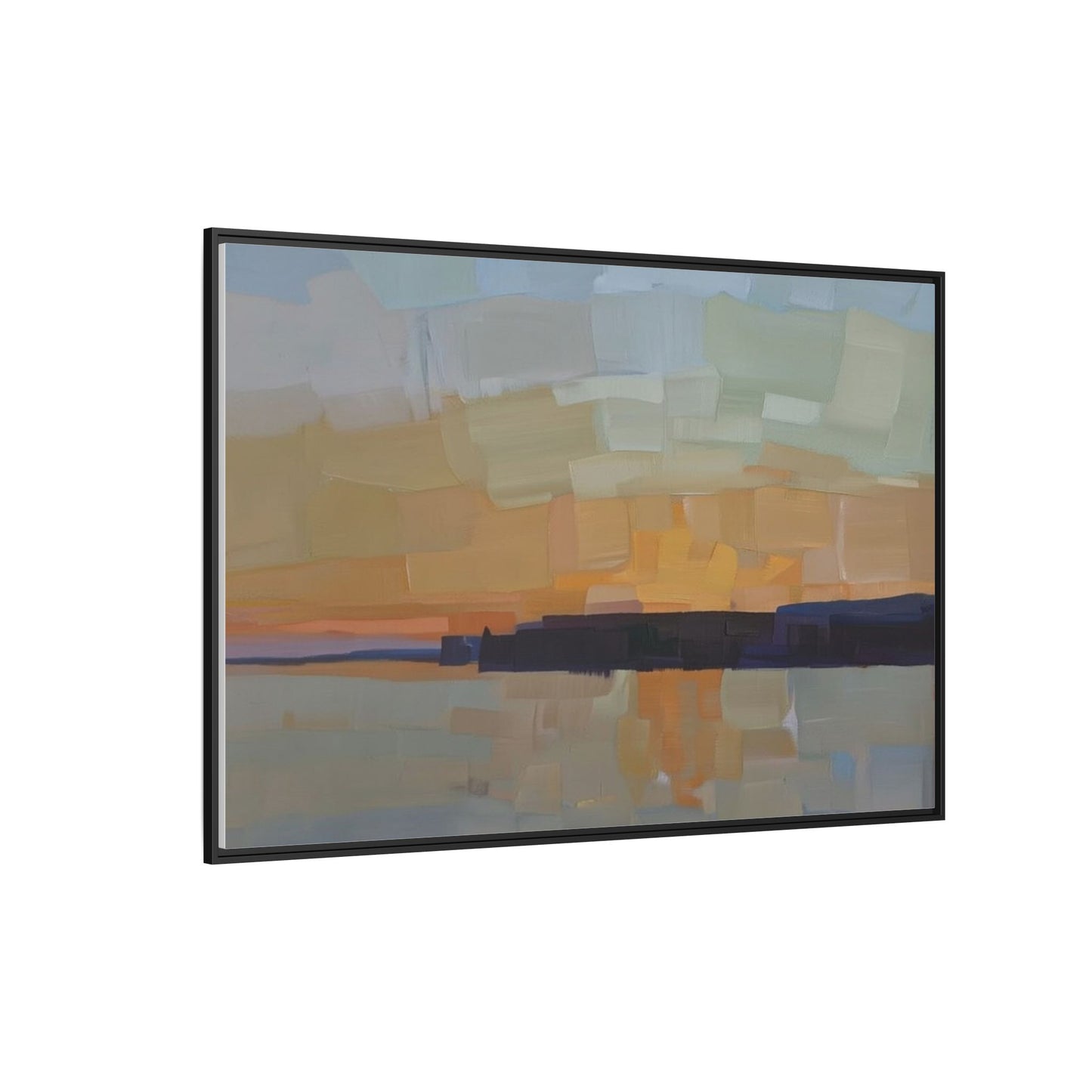 Framed Matte Canvas Sunset Abstract Landscape Art Print