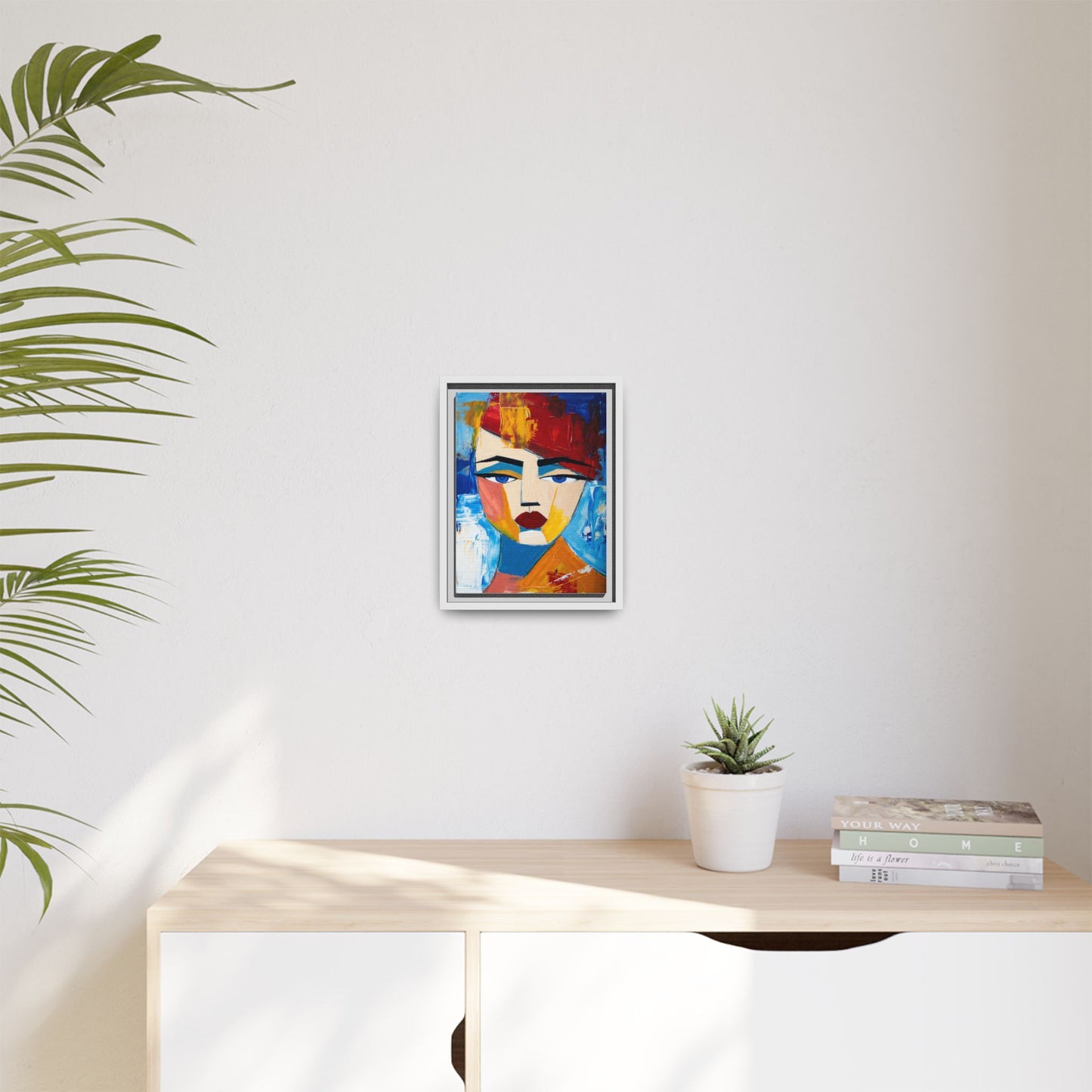 Abstract Colorful Portrait Framed Canvas Art