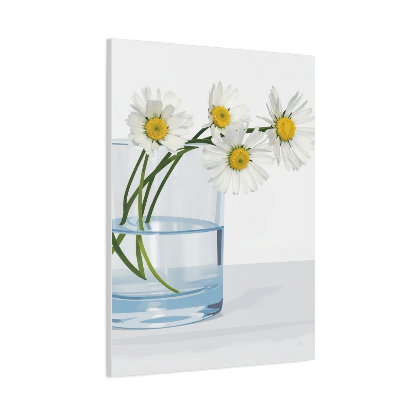 Daisy Glass Vase Canvas Print — Matte Stretched Wall Art