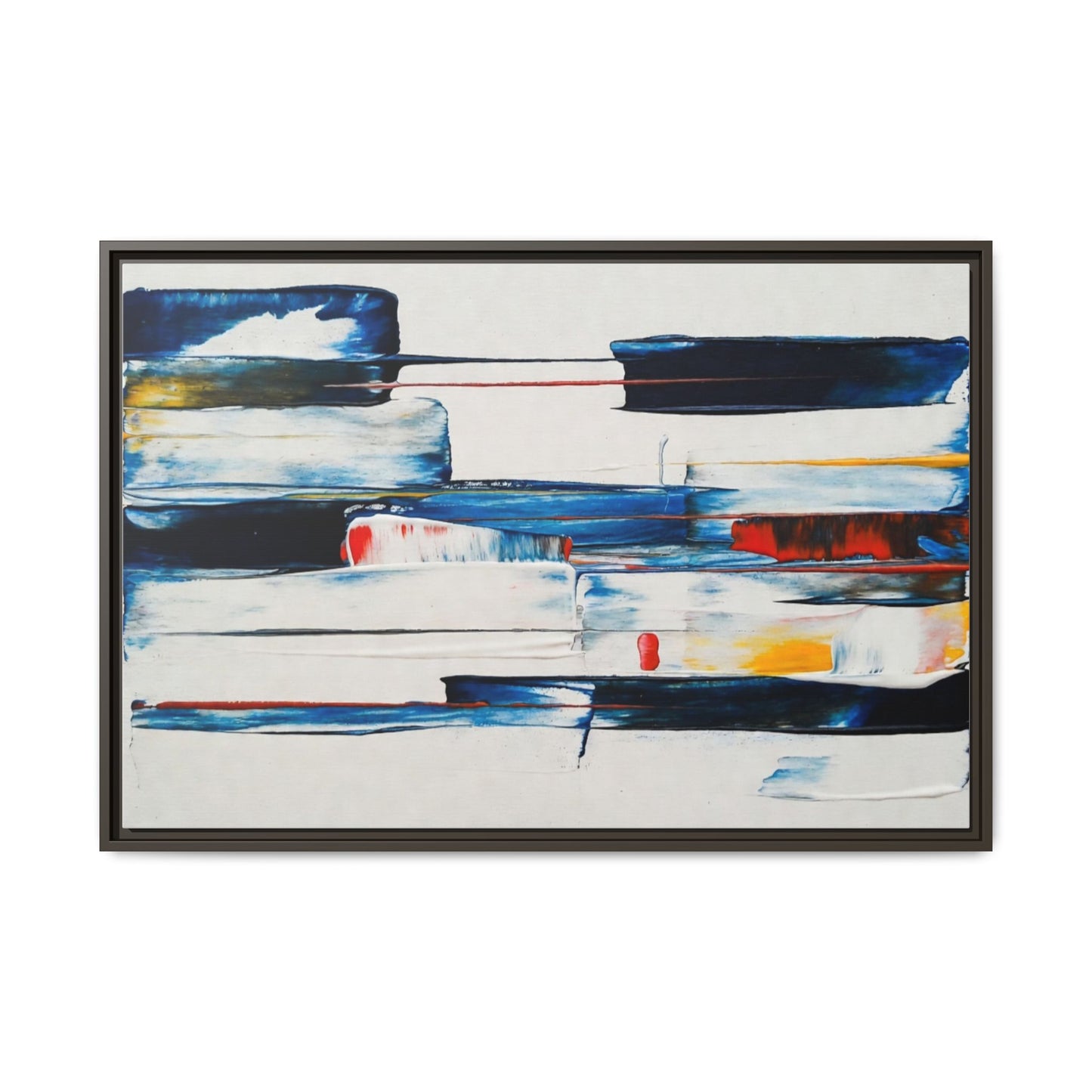 Abstract Coastal Brushstrokes Framed Canvas Print