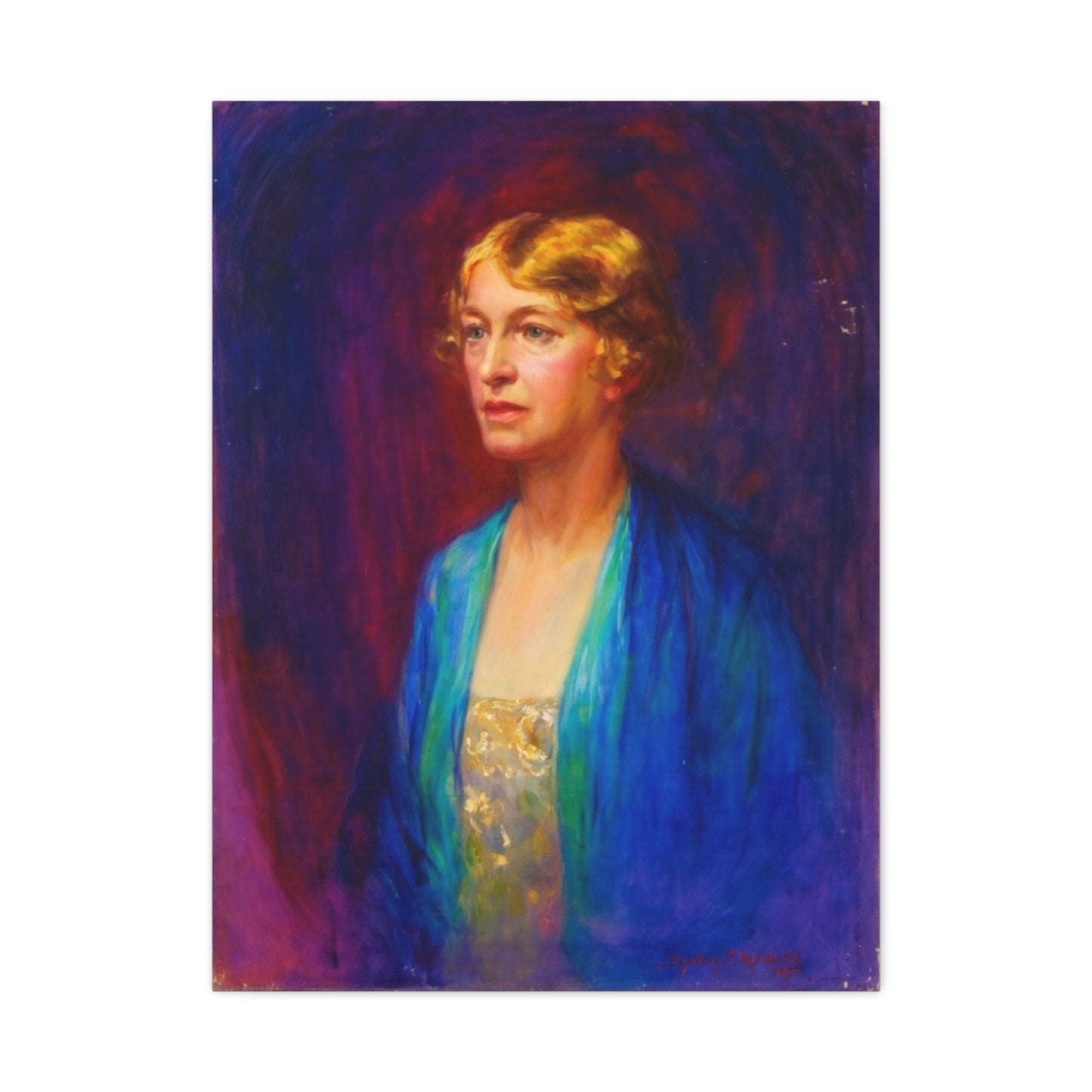 Vintage Portrait Matte Canvas Print — Elegant Early 20th‑Century Woman Wall Art