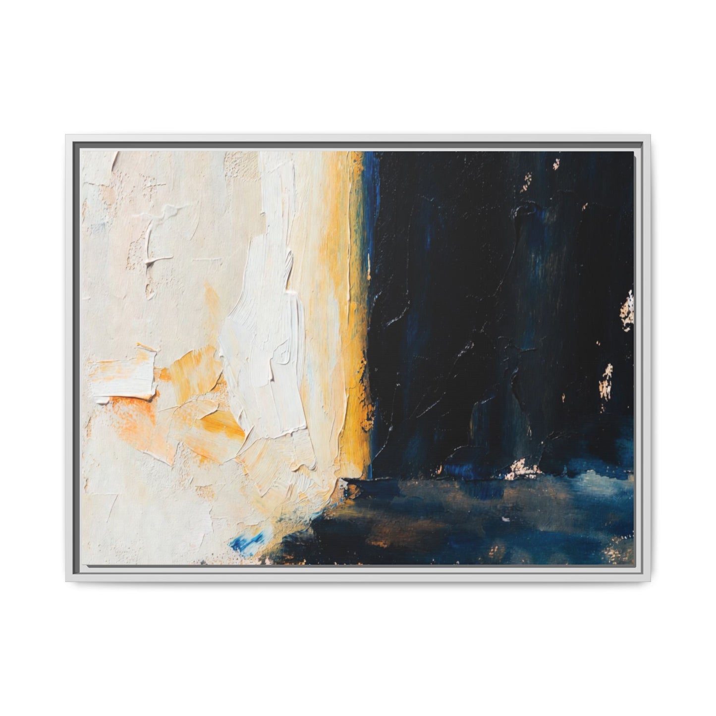 Abstract Coastal Texture Framed Canvas Art — Matte Multi-Color Wall Print