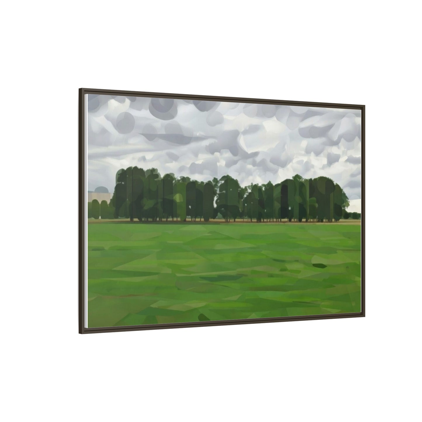 Framed Matte Canvas Print — Minimalist Green Landscape Art