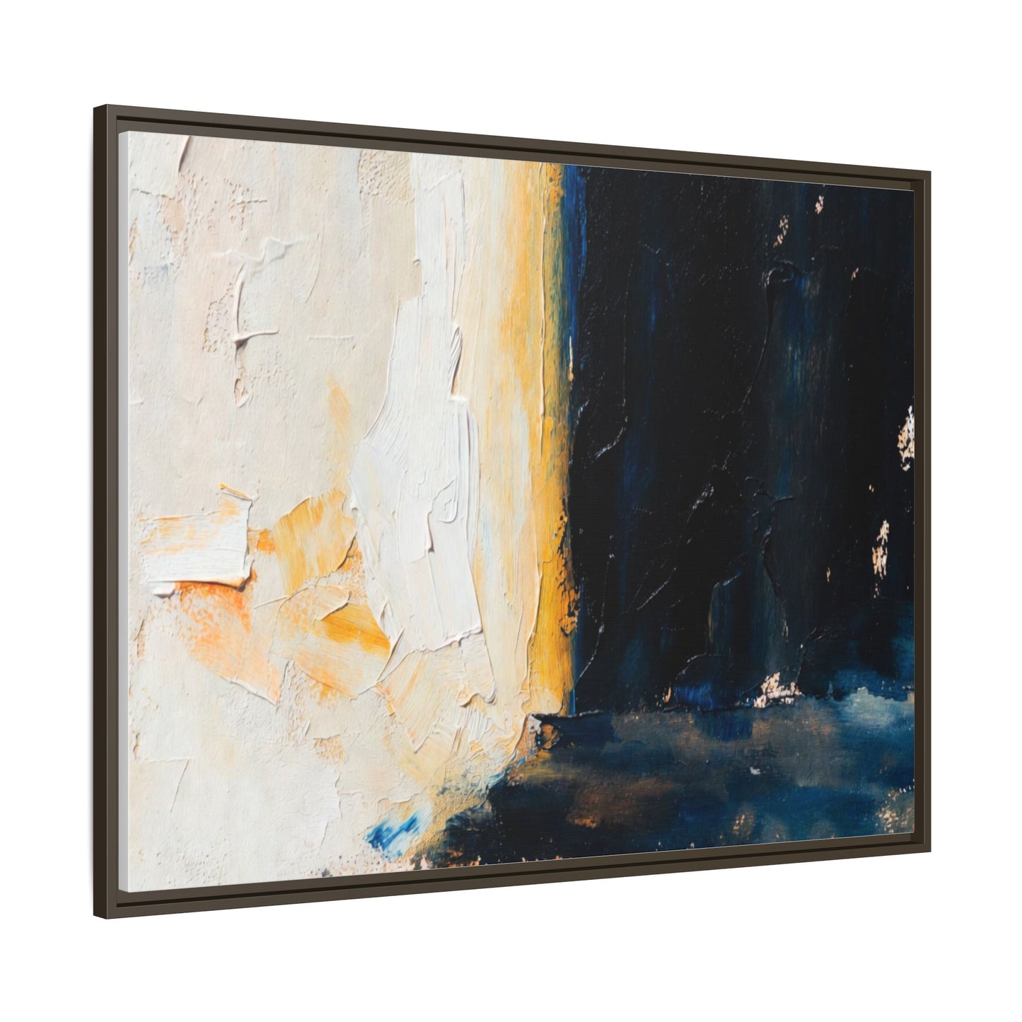 Abstract Coastal Texture Framed Canvas Art — Matte Multi-Color Wall Print