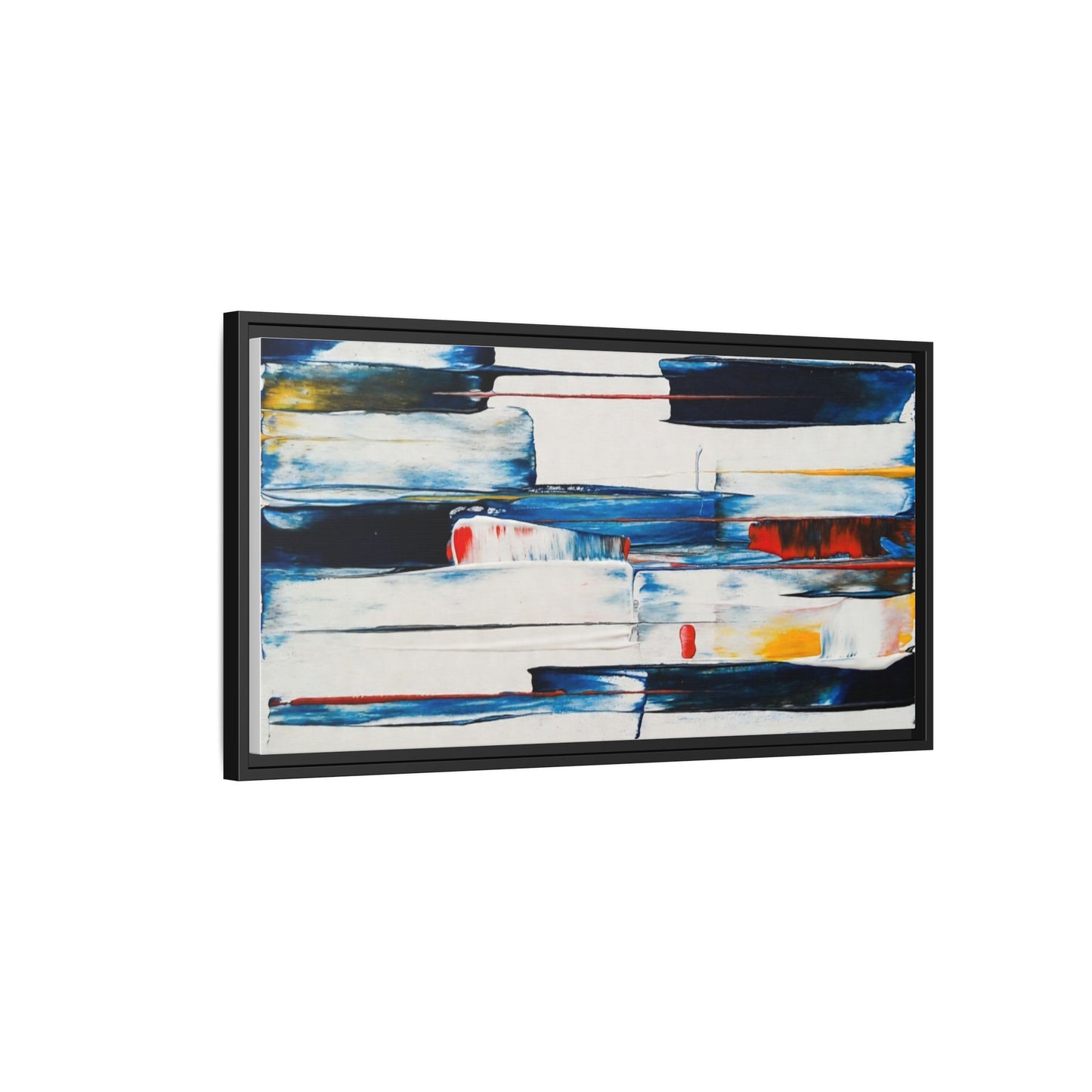 Abstract Coastal Brushstrokes Framed Canvas Print