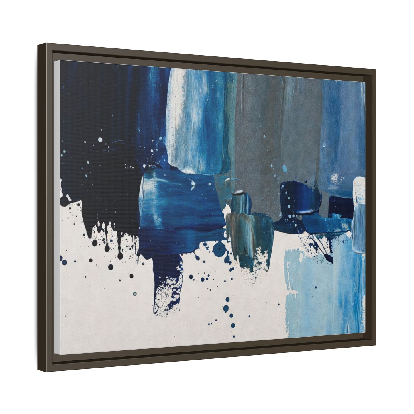 Abstract Blue Ocean Matte Canvas Framed Wall Art