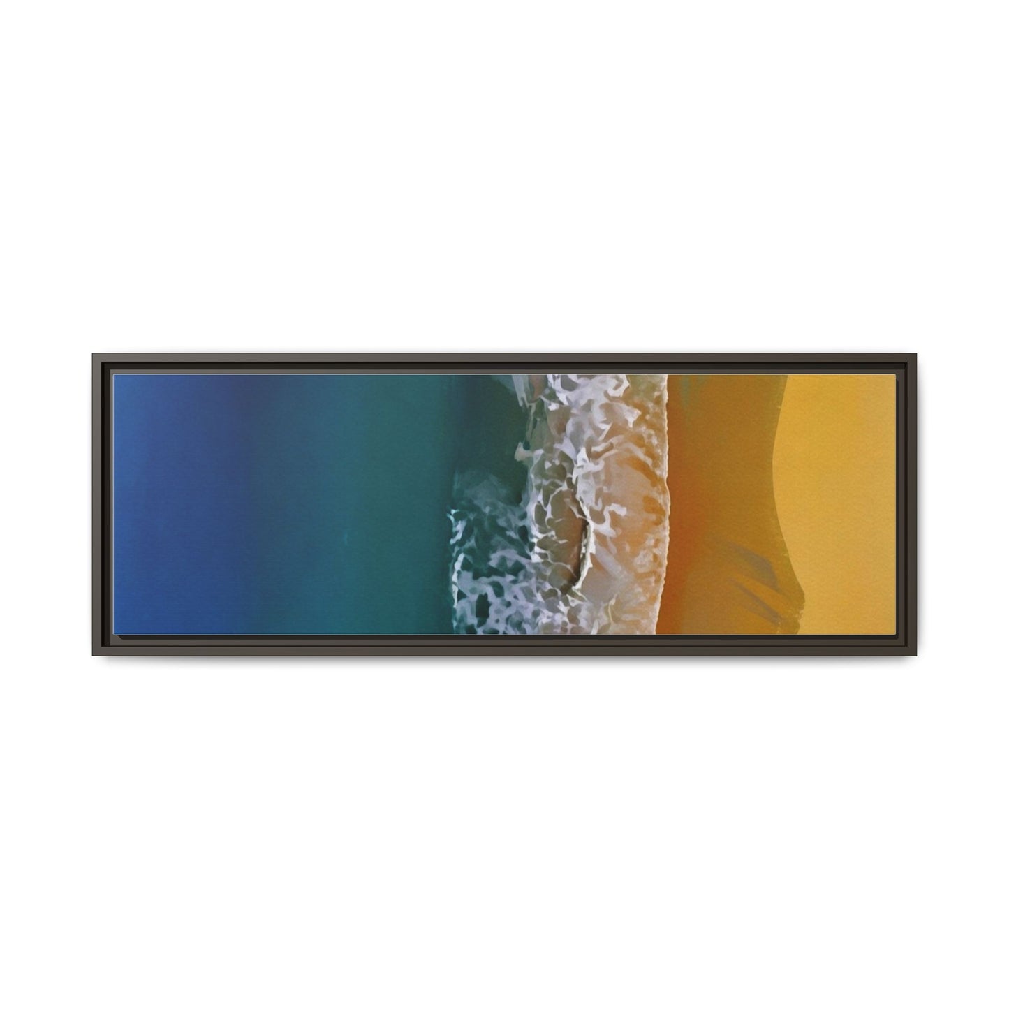 Framed Matte Canvas Seascape Print – Coastal Waves Wall Art