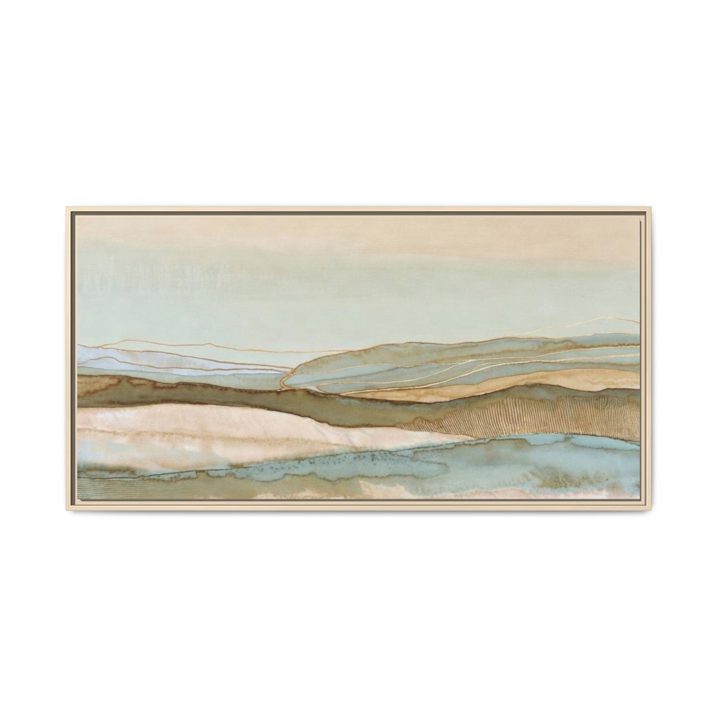 Framed Matte Canvas Coastal Abstract Landscape Wall Art