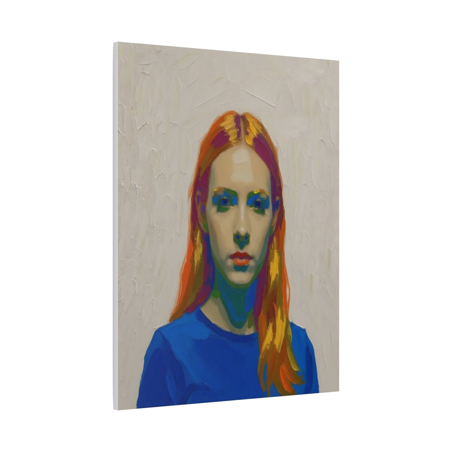 Modern Pop Portrait Canvas — Colorful Woman Matte Stretched Wall Art