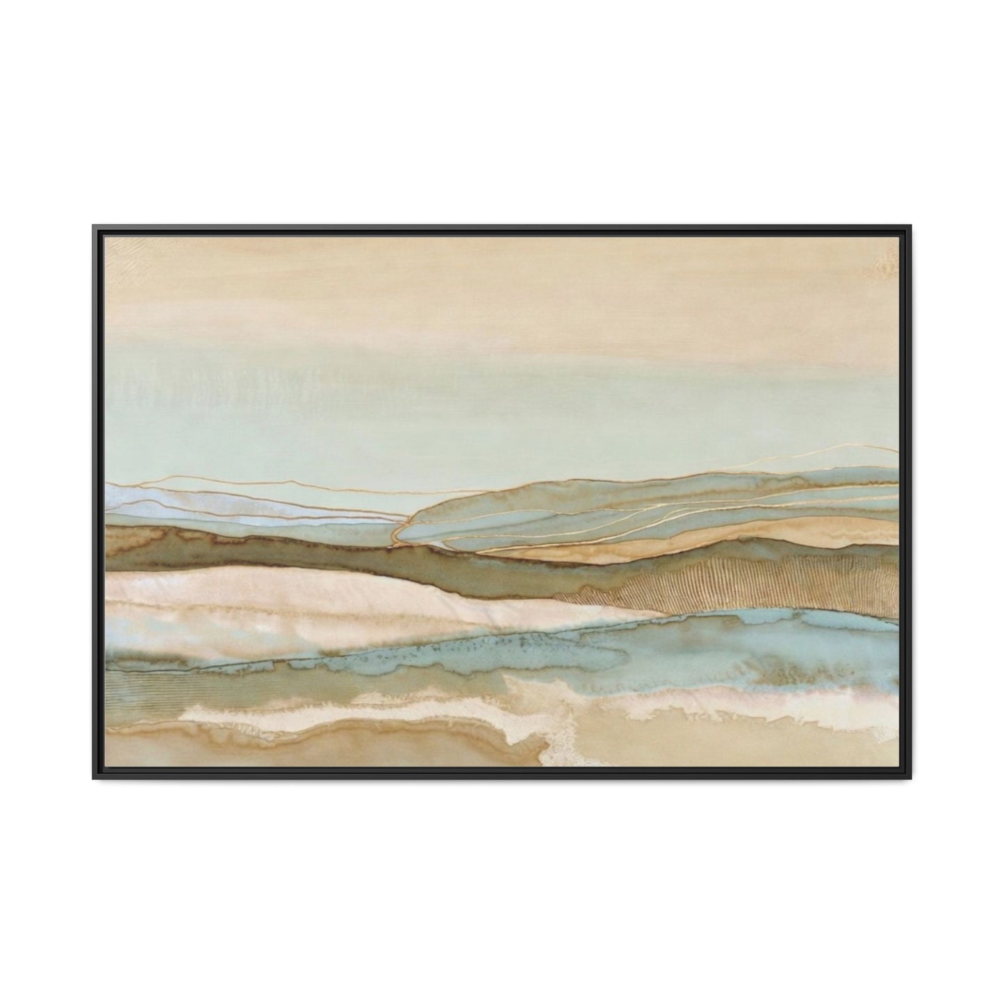 Framed Matte Canvas Coastal Abstract Landscape Wall Art