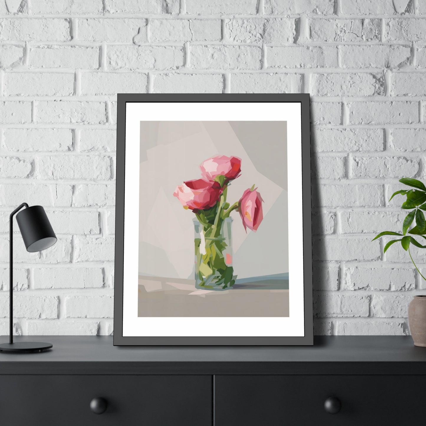 Framed Poster — Pink Peonies Vase Wall Art Print