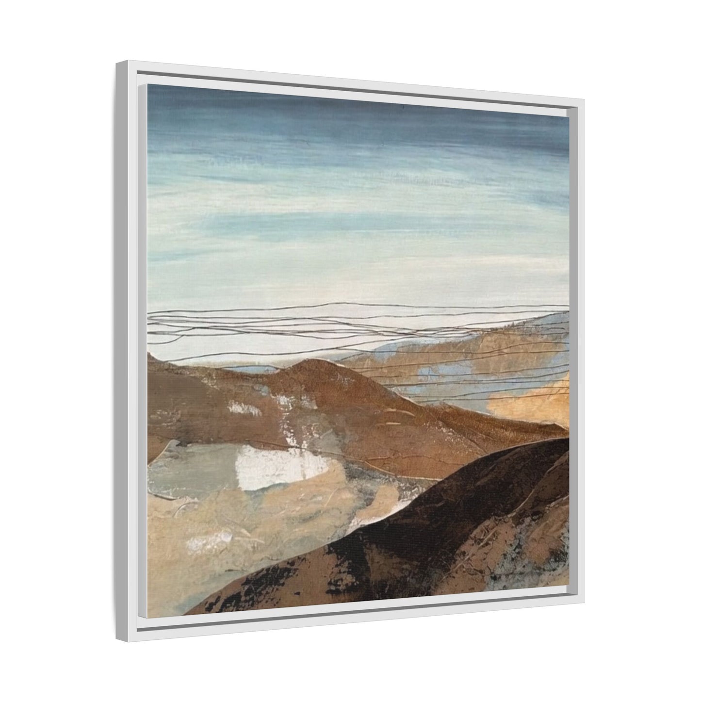 Framed Matte Canvas Art — Serene Abstract Landscape