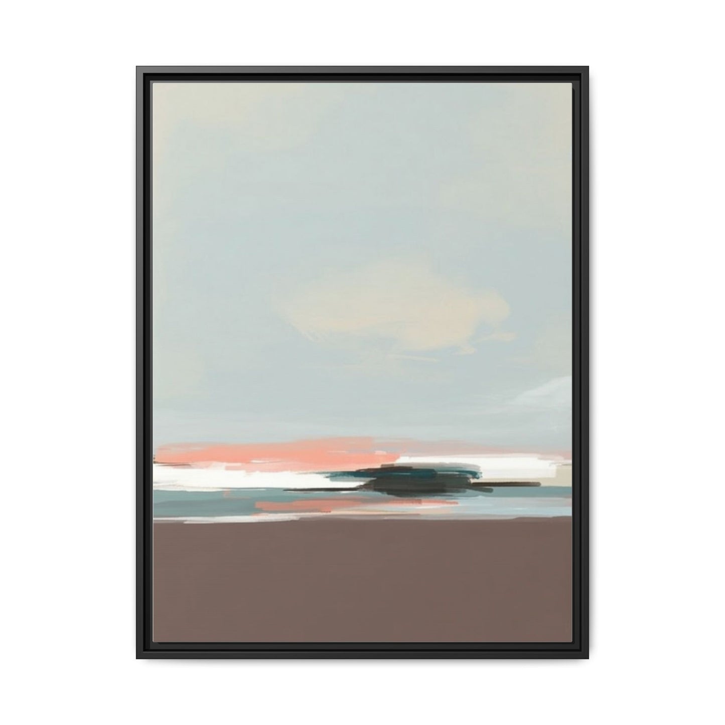 Framed Matte Canvas Print — Soft Coastal Abstract Landscape