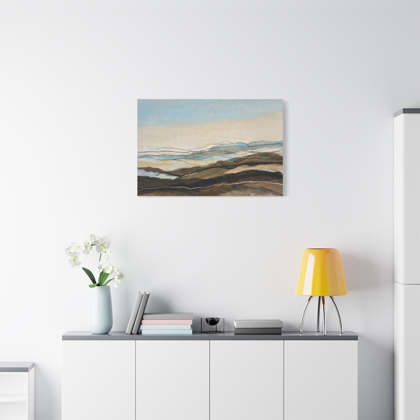 Abstract Coastal Landscape Matte Canvas – Stretched Wall Art