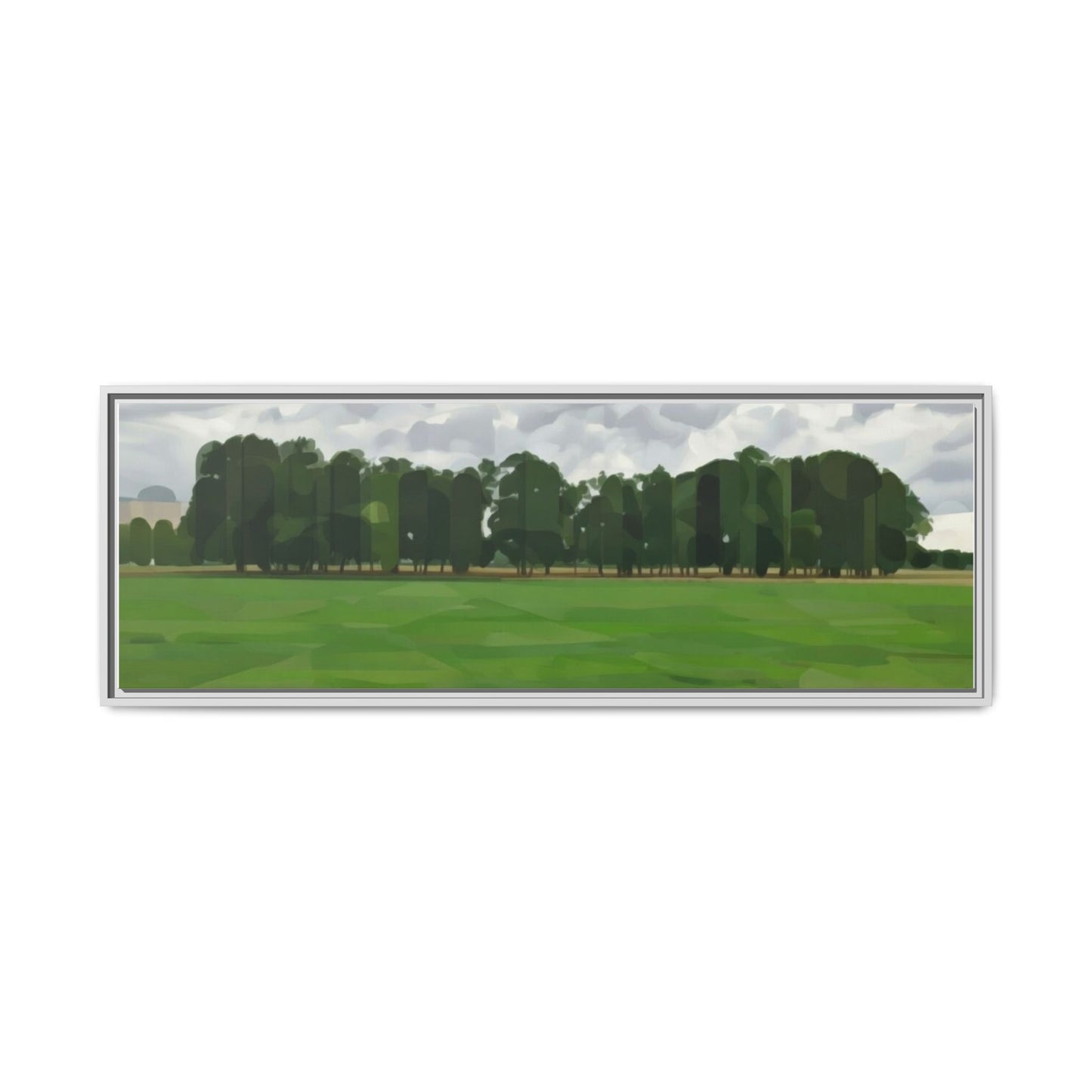 Framed Matte Canvas Print — Minimalist Green Landscape Art