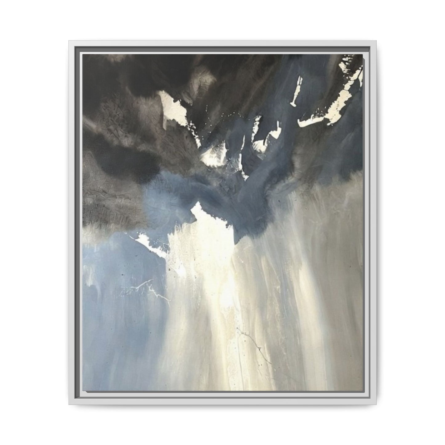 Framed Matte Canvas Art — Moody Abstract Sky Painting