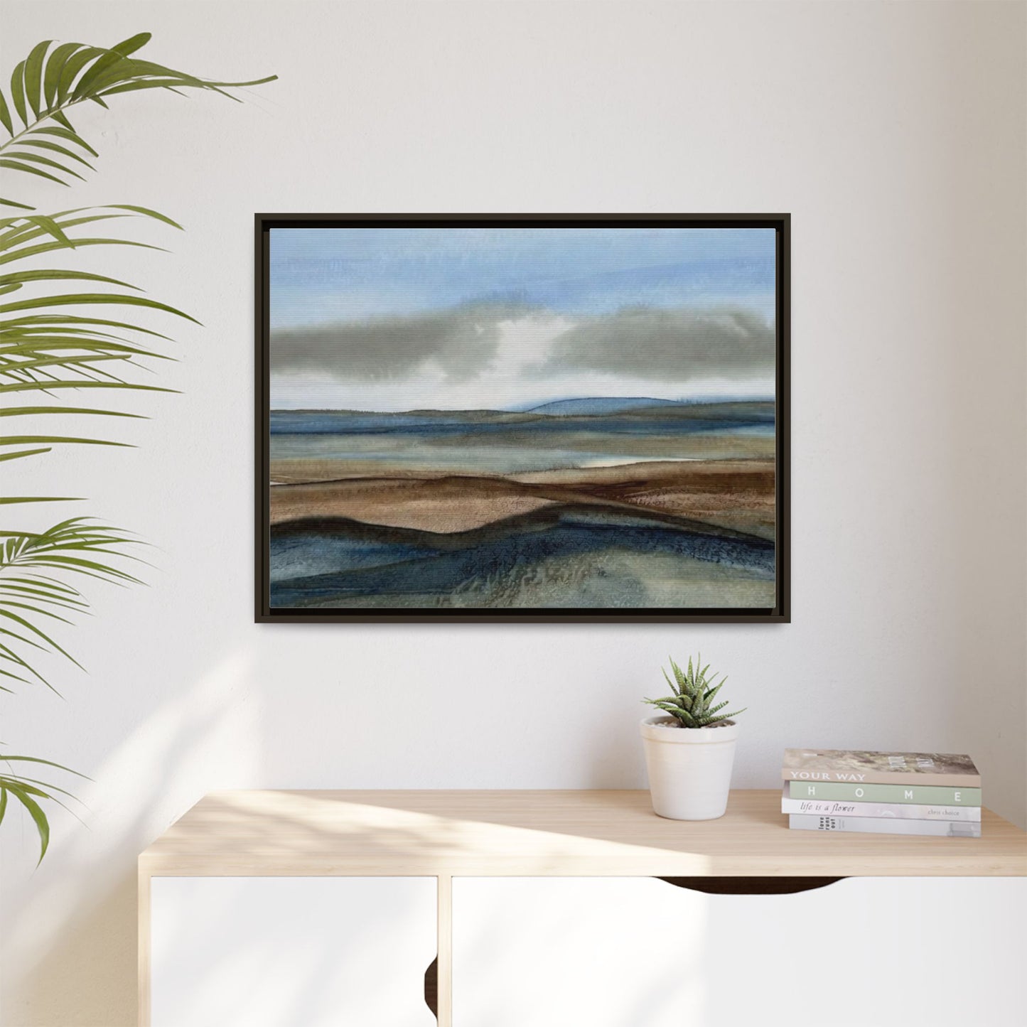 Matte Canvas Landscape, Framed (Multi-color)