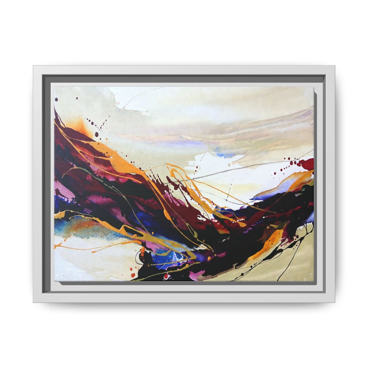 Abstract Flow Matte Canvas Framed Wall Art