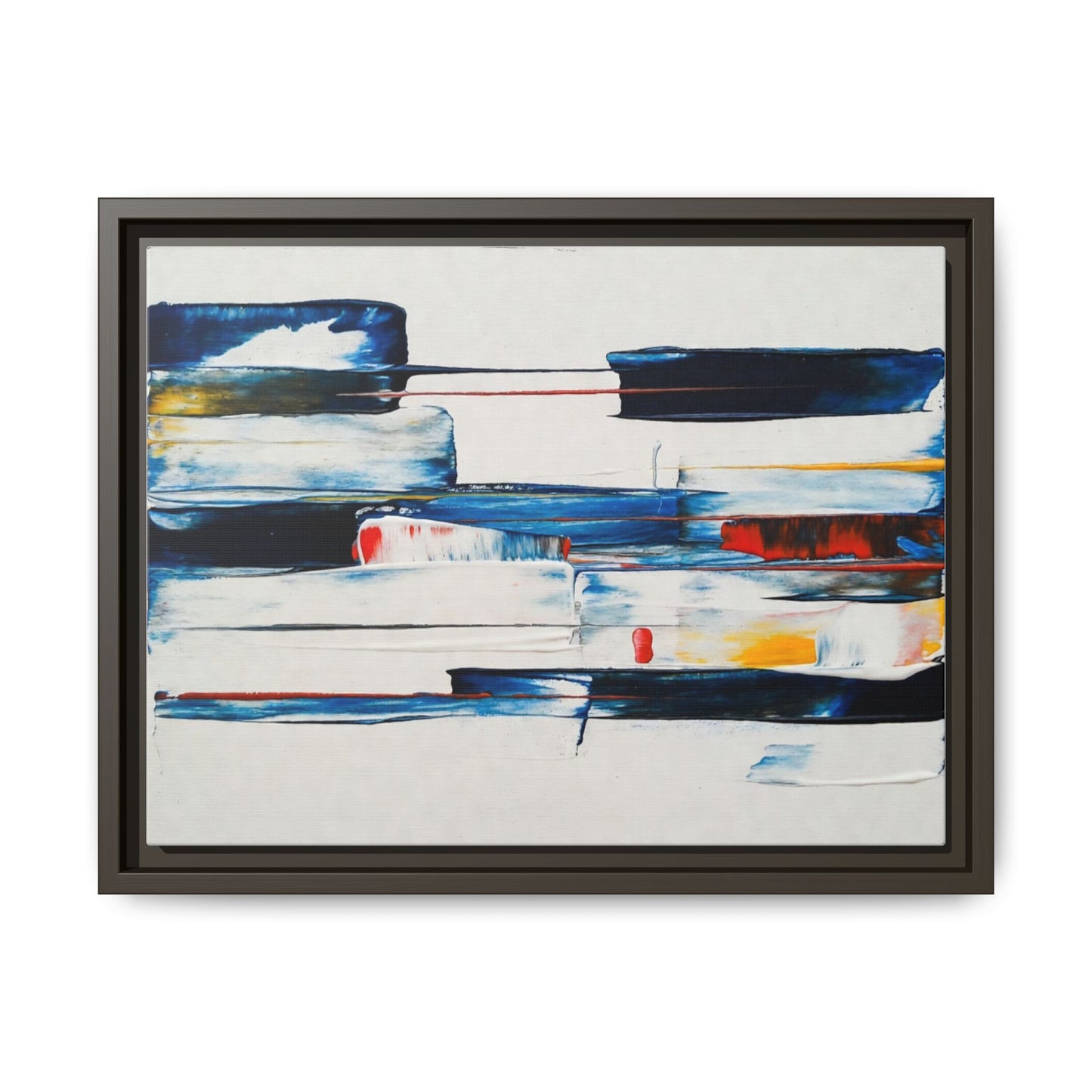 Abstract Coastal Brushstrokes Framed Canvas Print