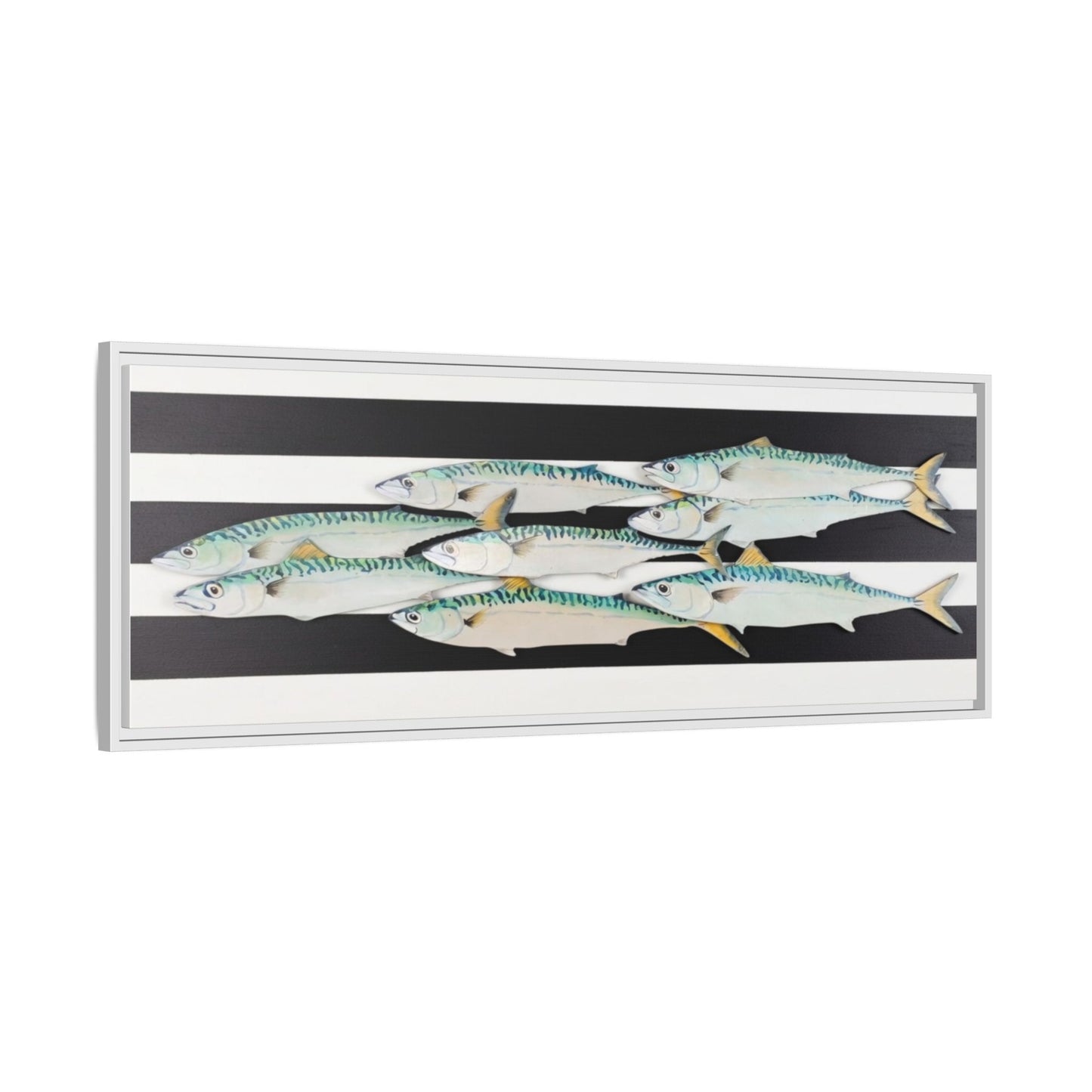 Striped Mackerel Canvas Print — Framed Matte Fish Wall Art