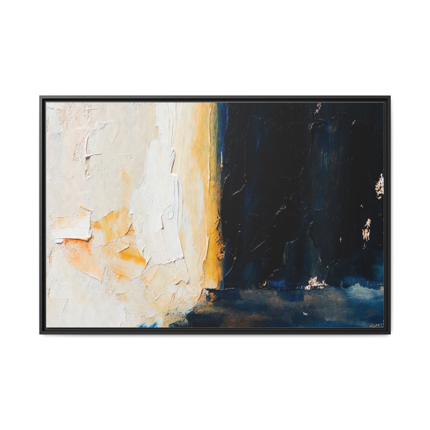 Abstract Coastal Texture Framed Canvas Art — Matte Multi-Color Wall Print