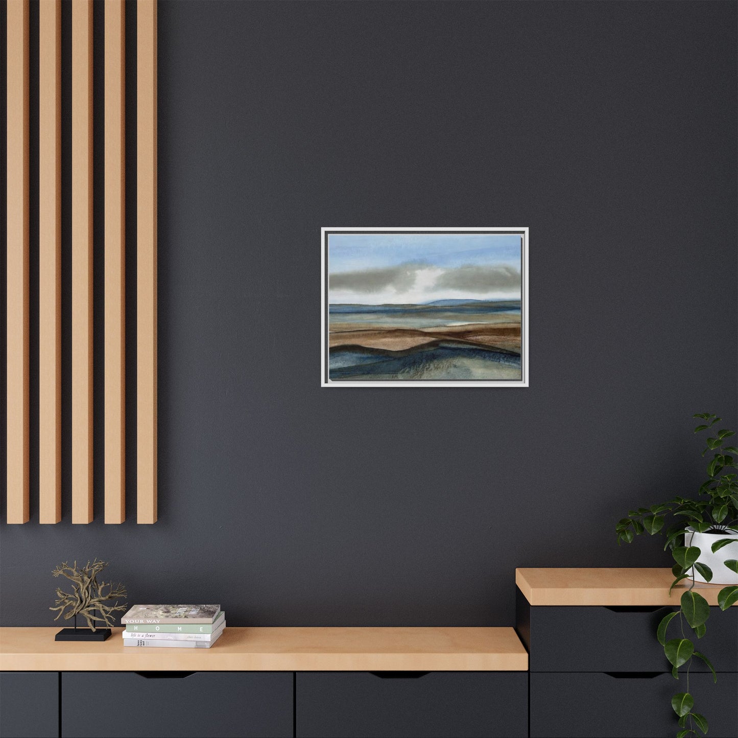 Matte Canvas Landscape, Framed (Multi-color)