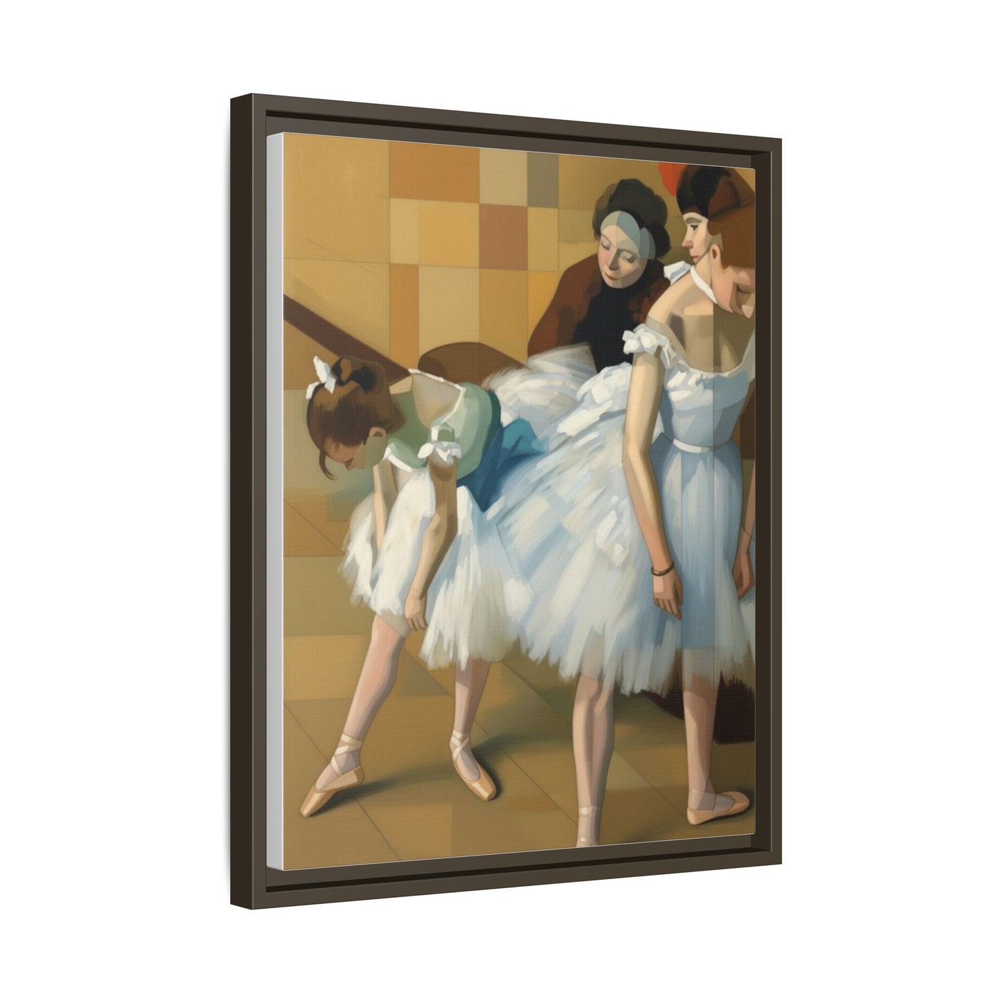 Ballet Dancers Matte Framed Canvas – Impressionist Dance Wall Art