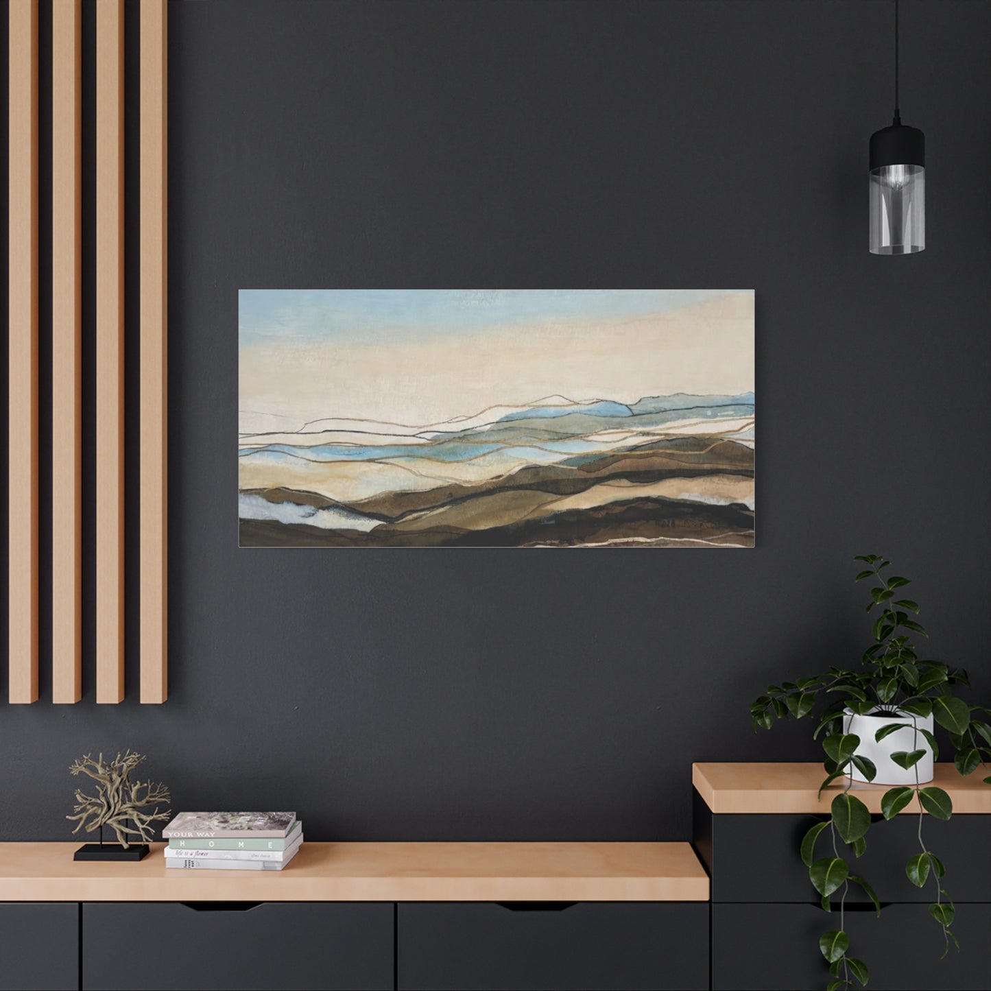 Abstract Coastal Landscape Matte Canvas – Stretched Wall Art