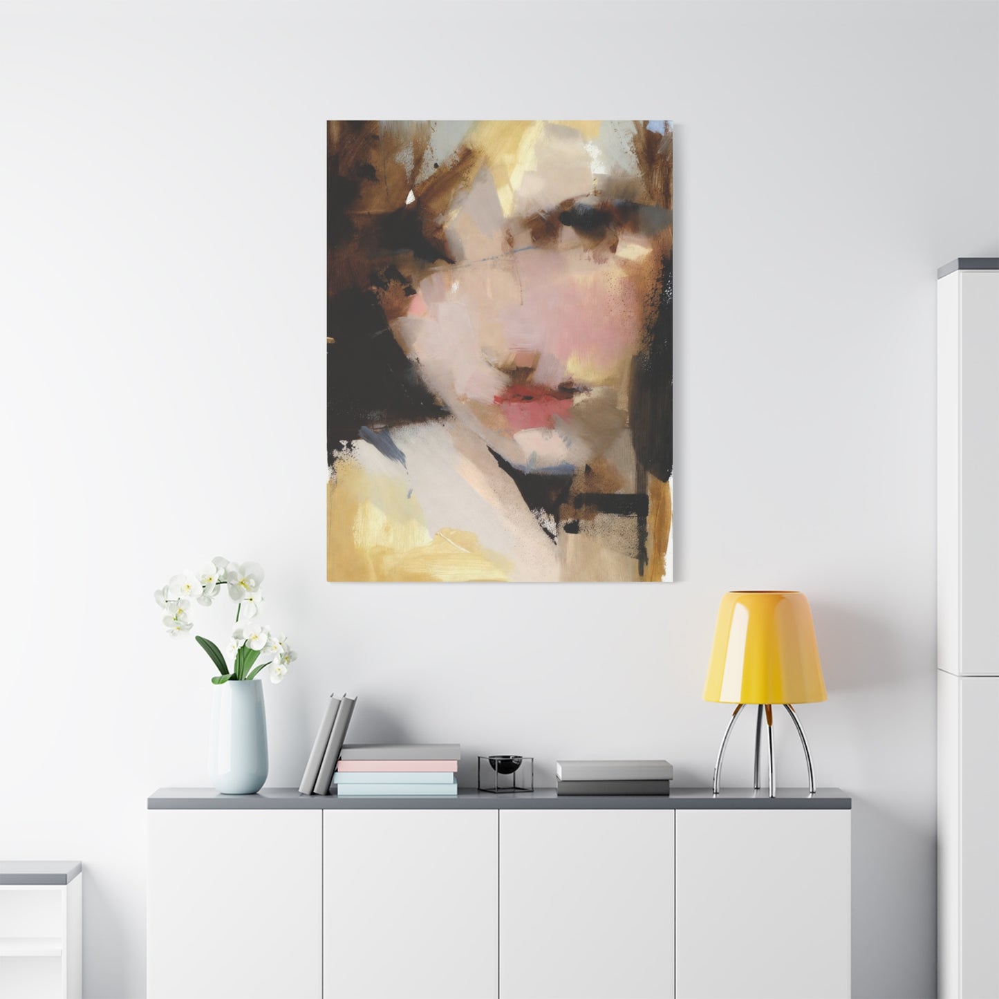 Abstract Portrait Matte Canvas Print — Modern Feminine Wall Art