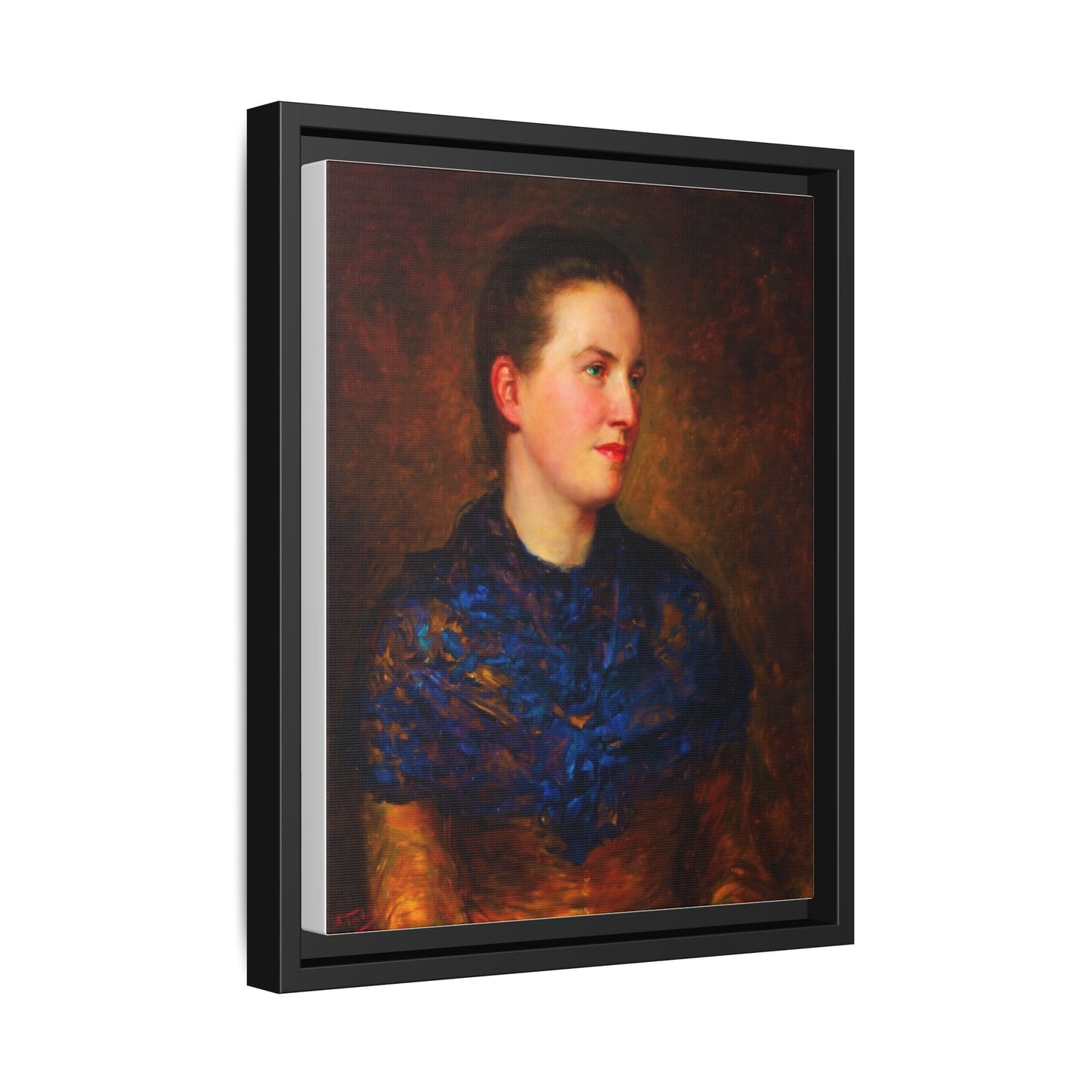 Framed Matte Canvas Portrait Print — Classic Victorian Woman Wall Art