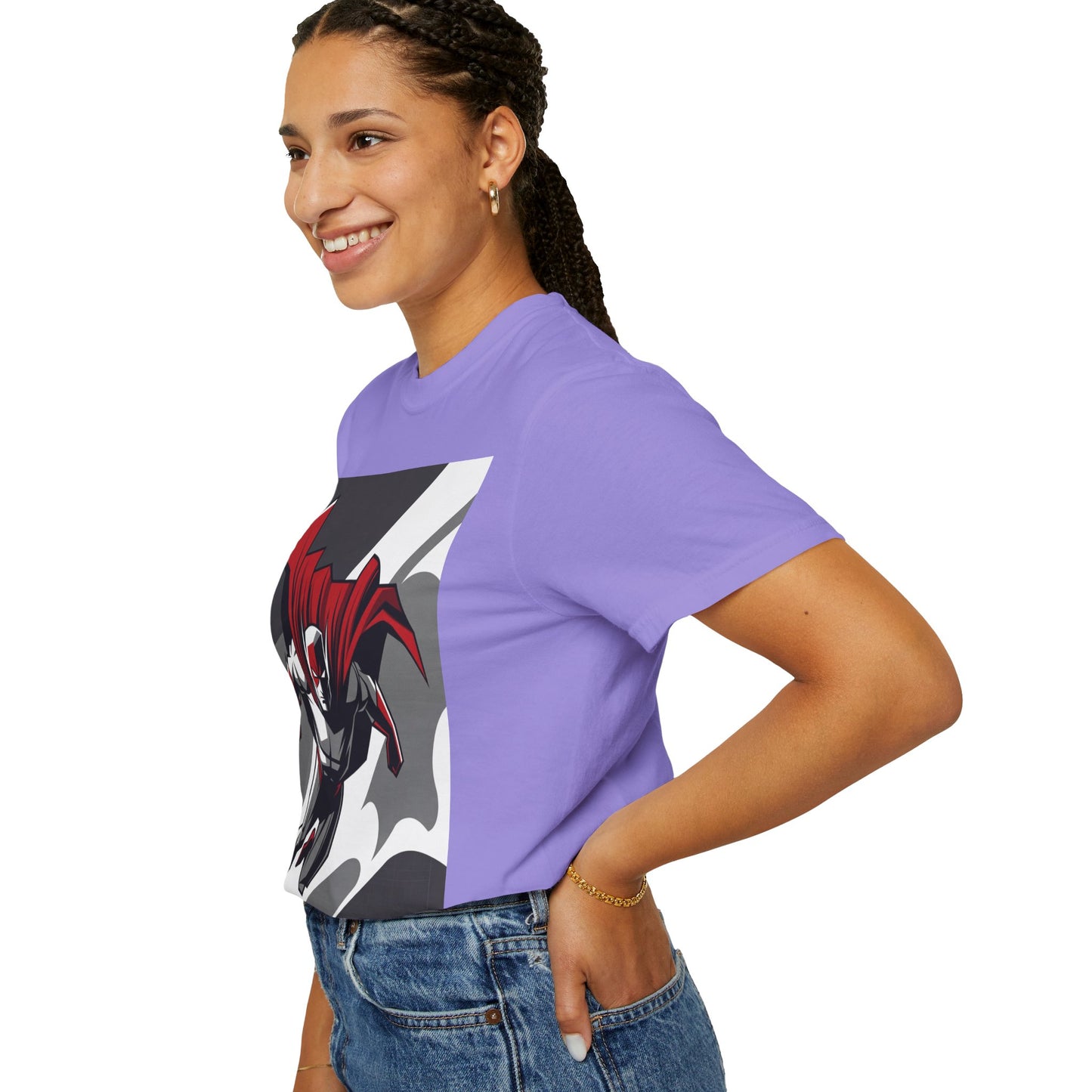 Superhero Action T-Shirt — Red Cape Comic Graphic Tee