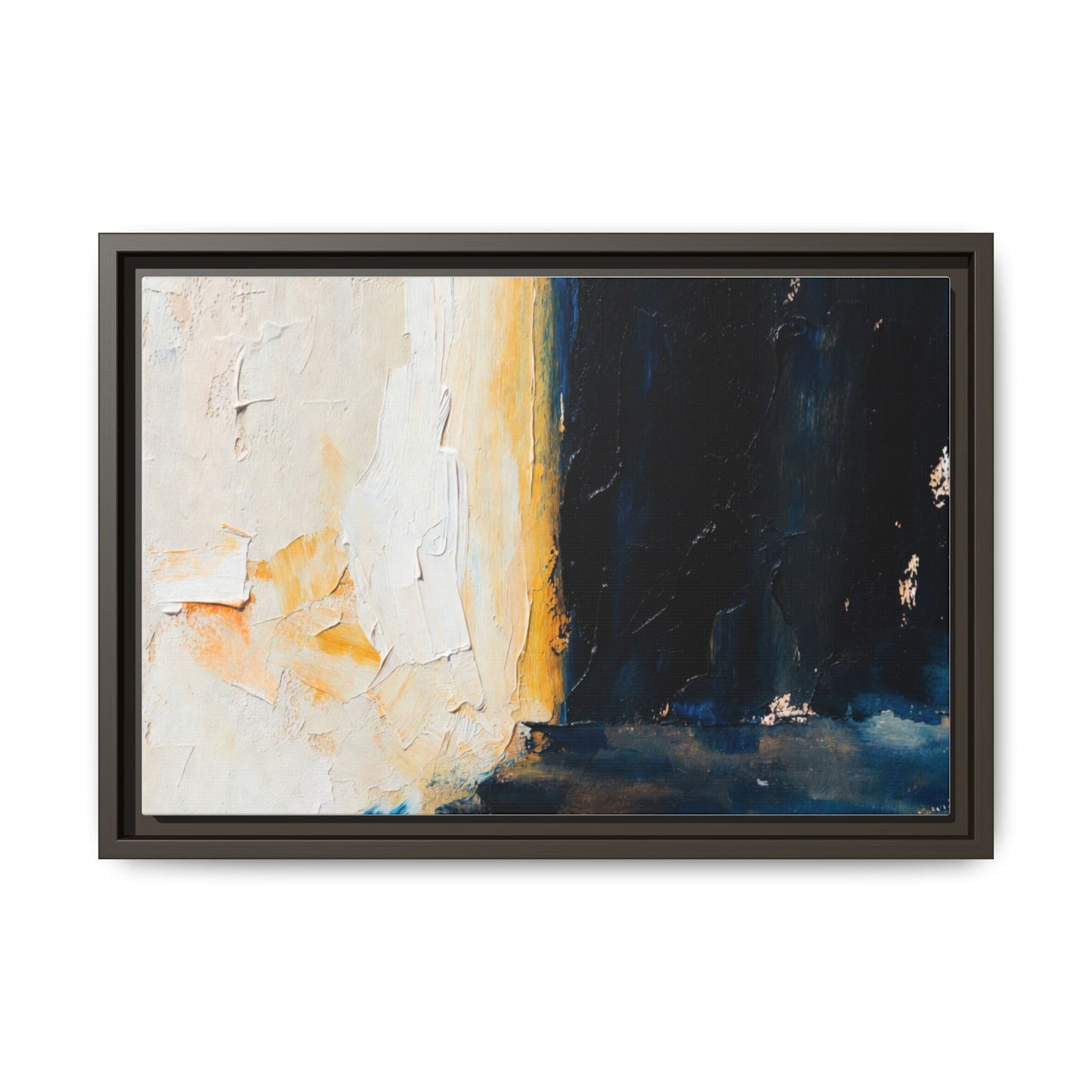 Abstract Coastal Texture Framed Canvas Art — Matte Multi-Color Wall Print