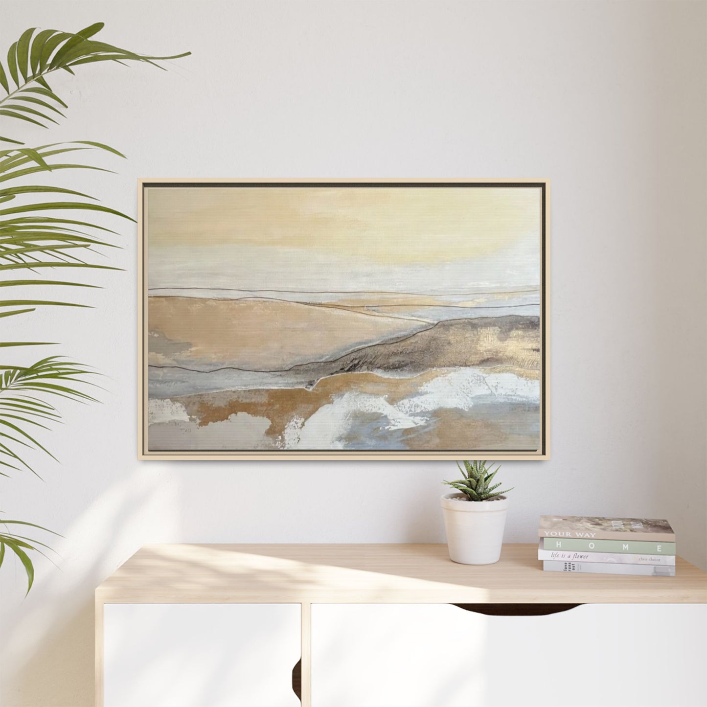 Framed Abstract Coastal Landscape Matte Canvas Wall Art